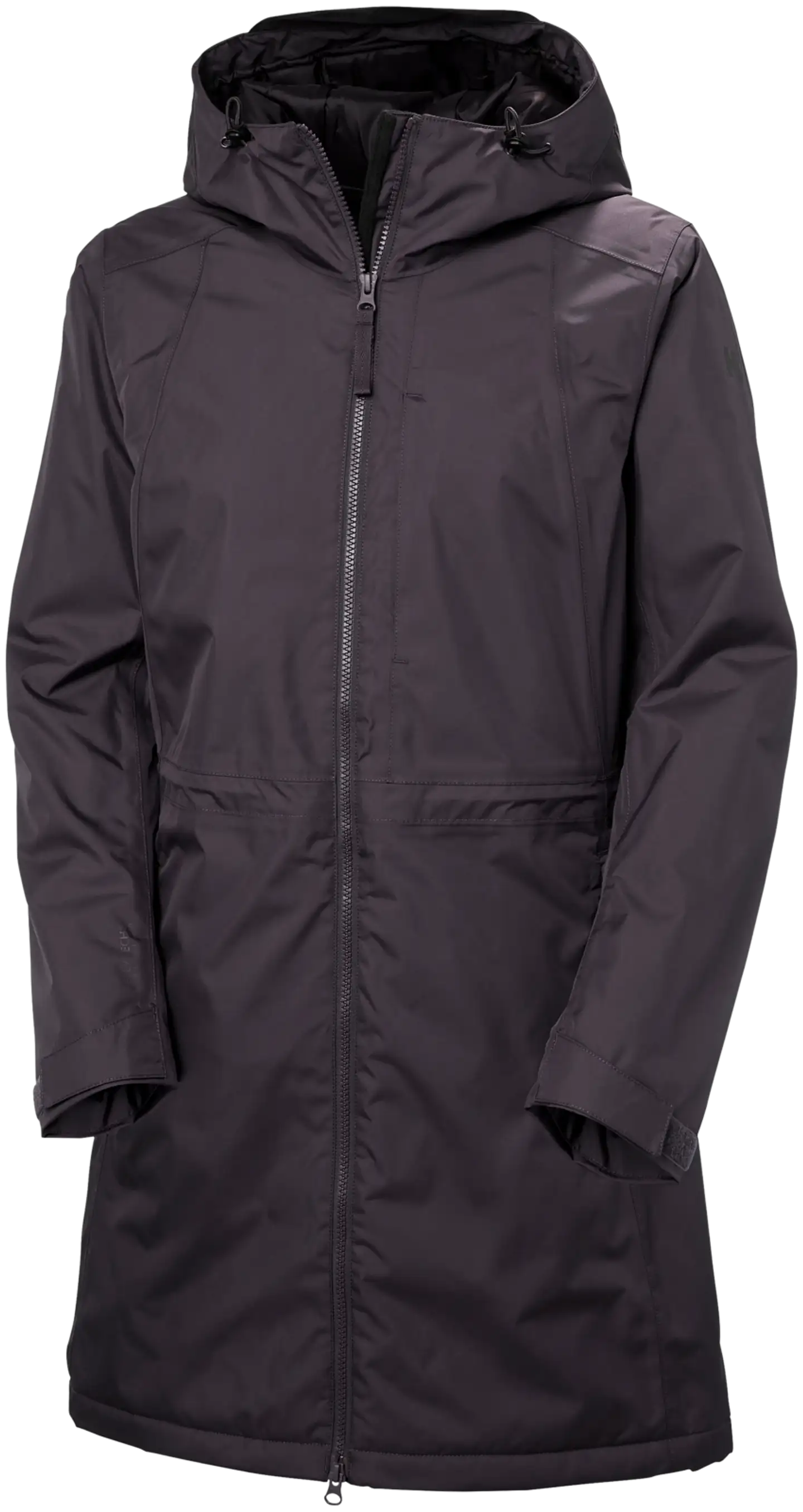 Helly Hansen naisten pitkä kevytvanutakki Westport Ins Coat - Black grape - 1