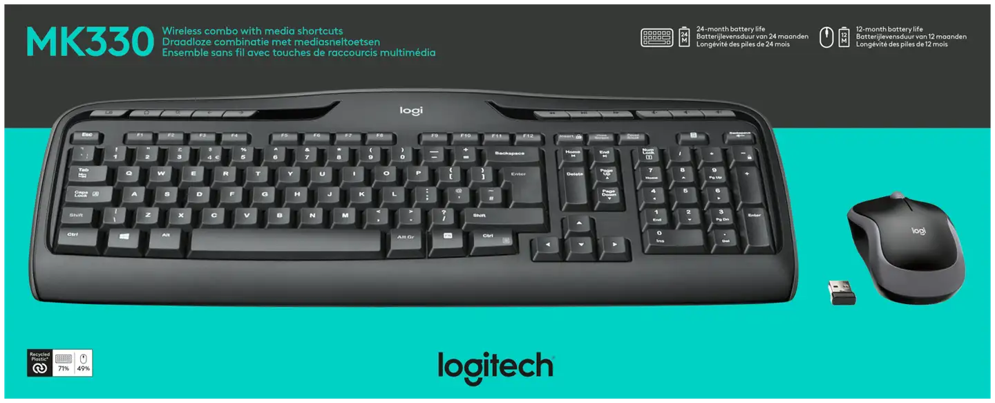 Logitech langaton hiiri+näppäimistö MK330 - 2