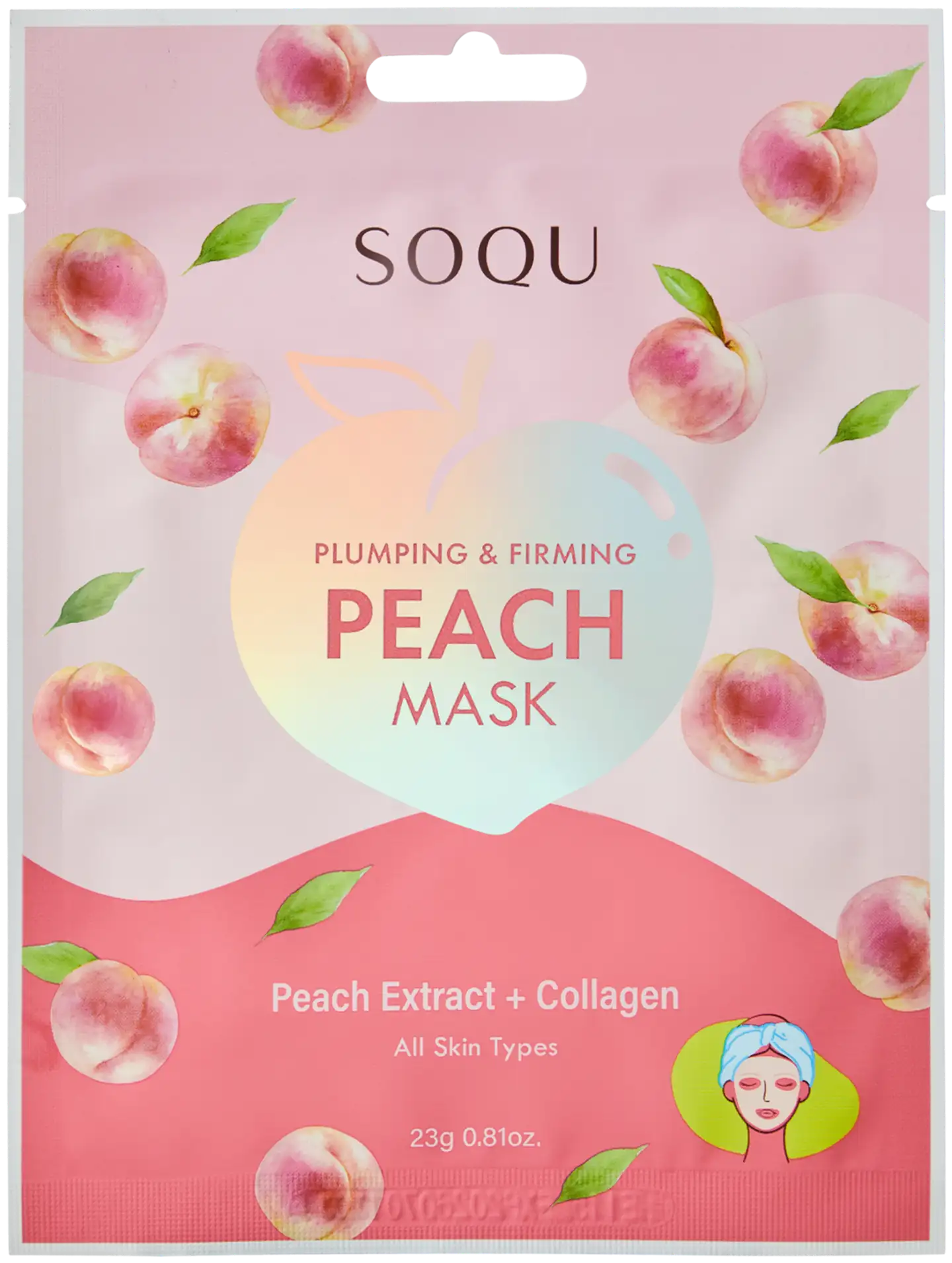 Soqu peach kangasnaamio 1 kpl