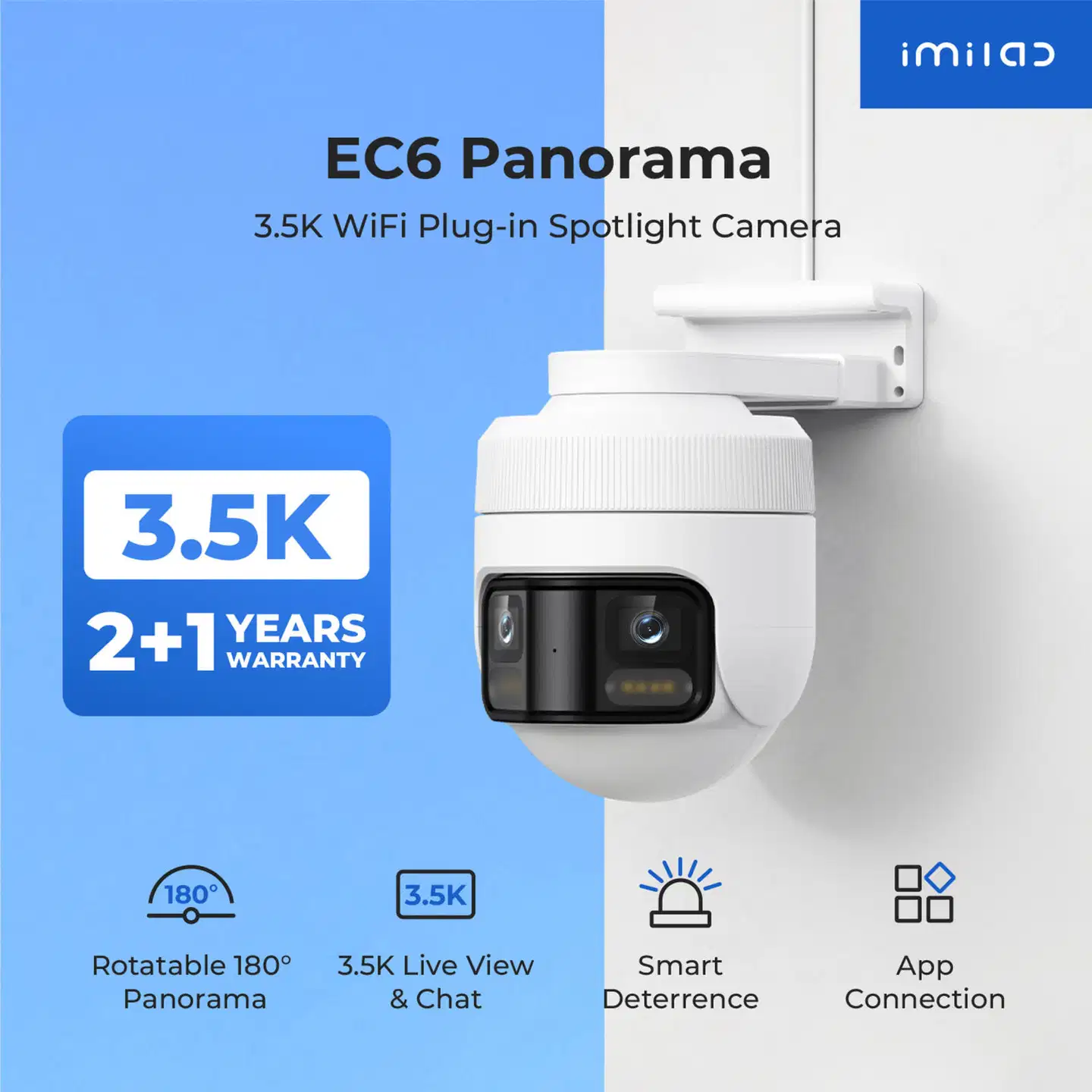 Imilab EC6 Panorama 3.5K WiFi -valvontakamera ulkokäyttöön CMSXJ115A - 18