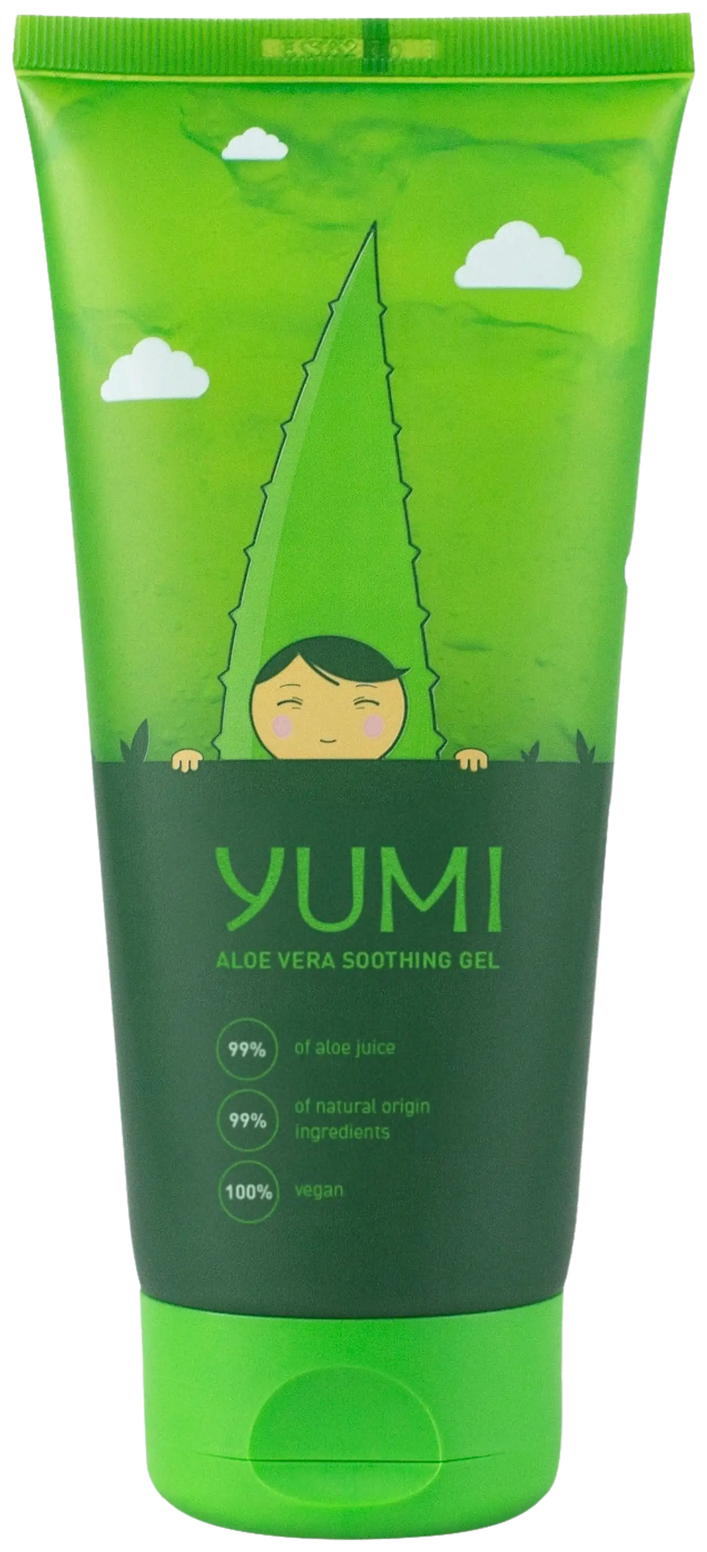 Yumi 99 % aloe vera geeli vartalolle, kasvoille ja hiuksille 200 ml