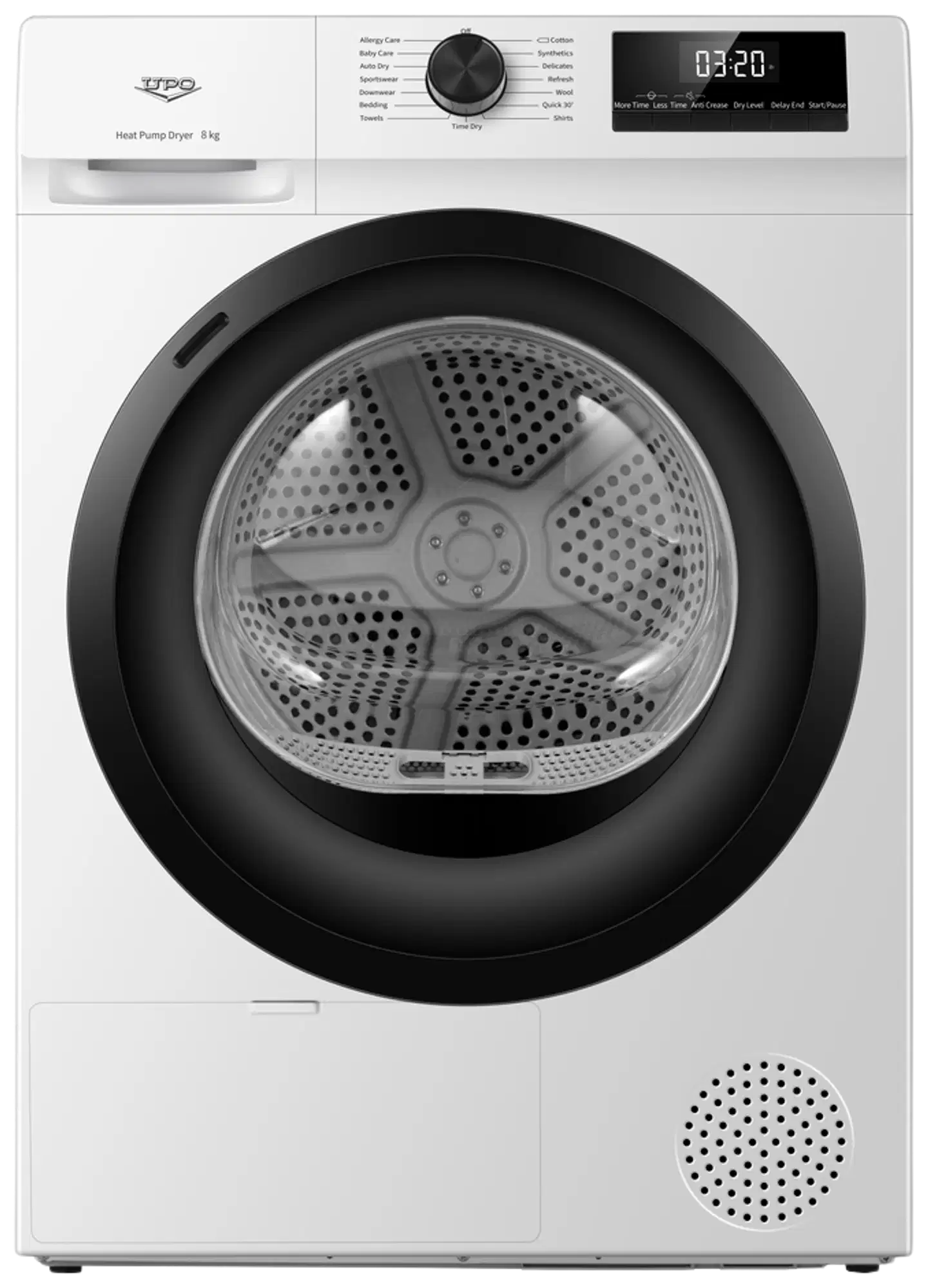 UPO kuivausrumpu K2U8DC 8kg valkoinen - 2