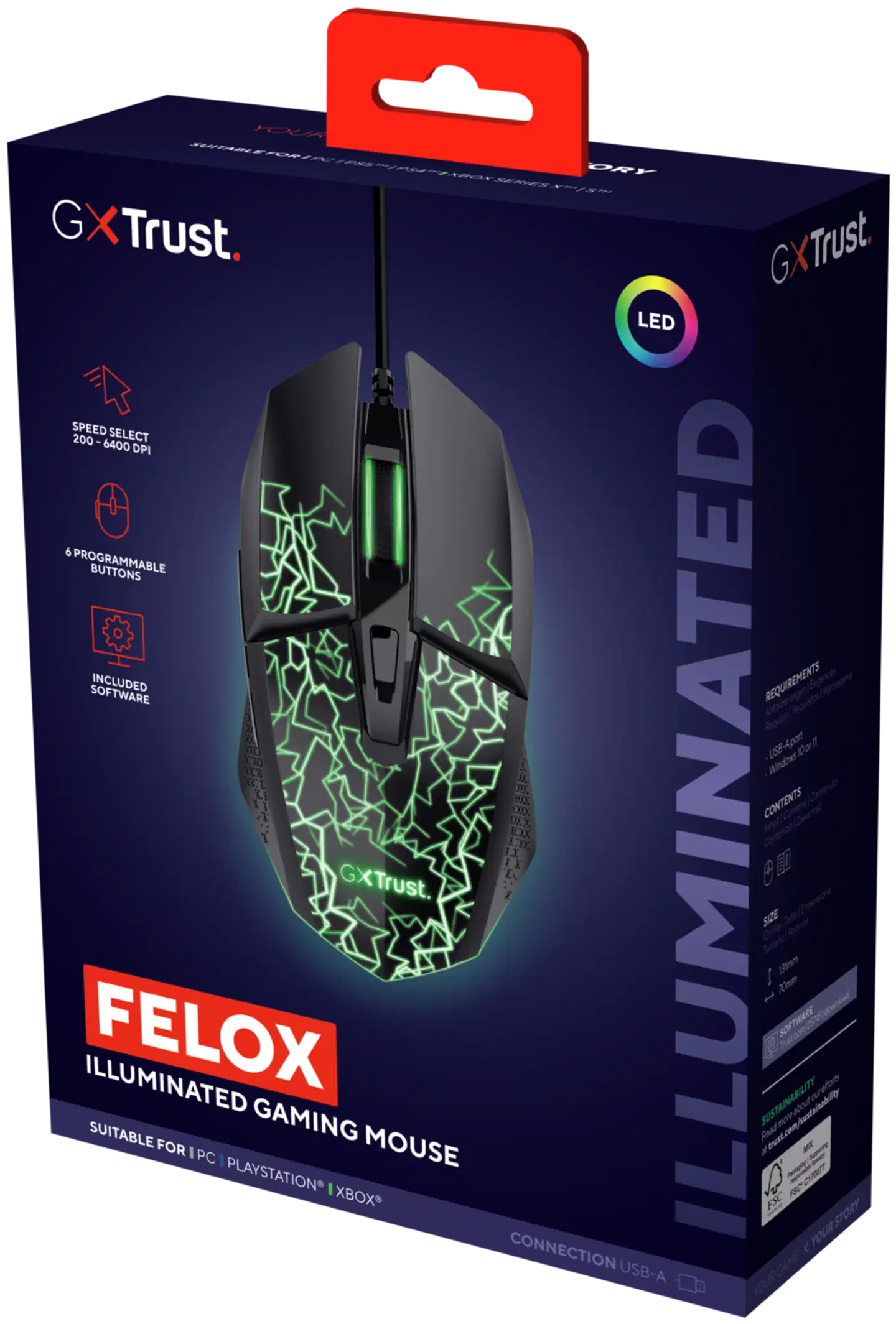 Trust GXT113 Felox pelihiiri LED valaistu - 6