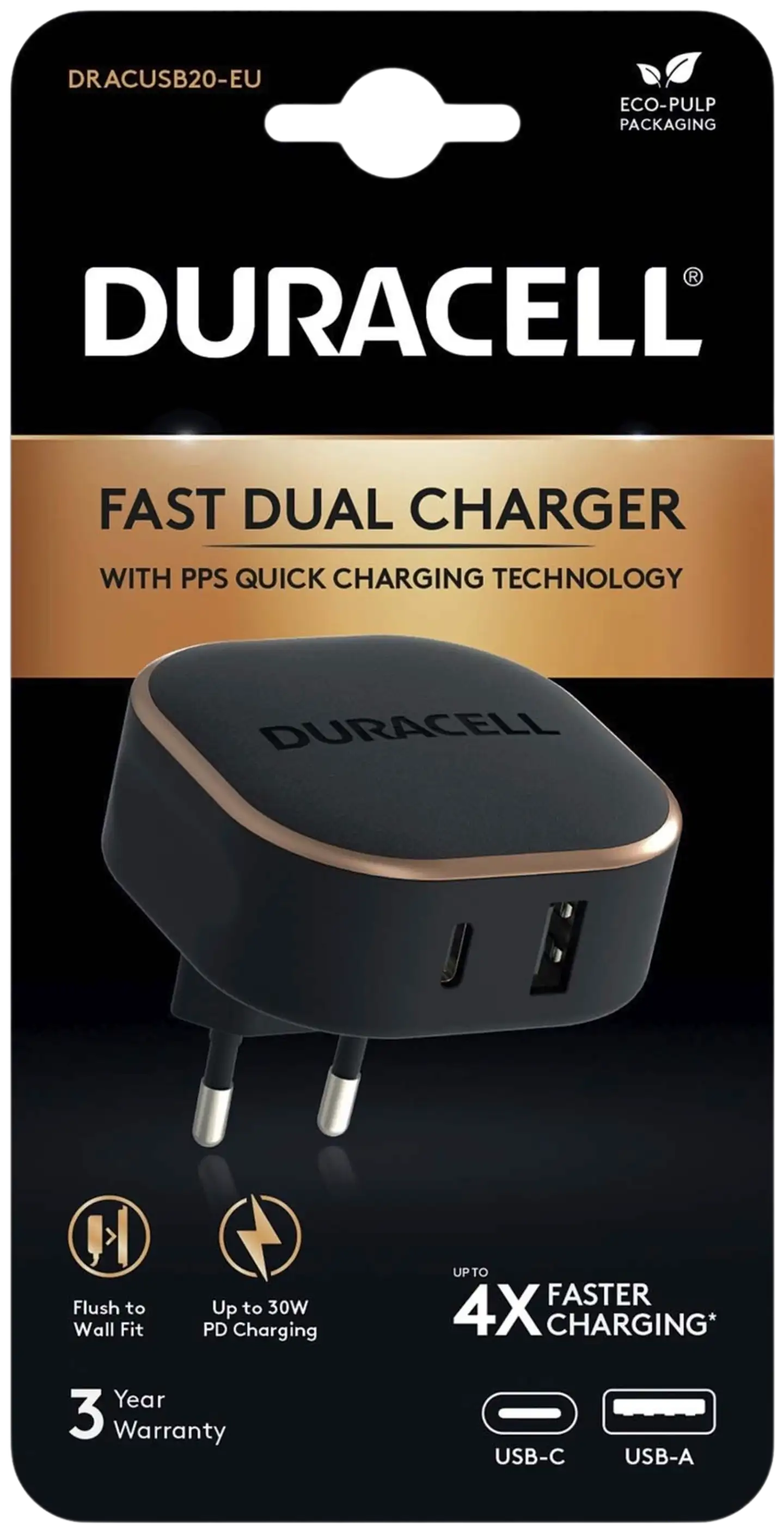 Duracell Laturi PD USB-C+USB-A 30W - 2