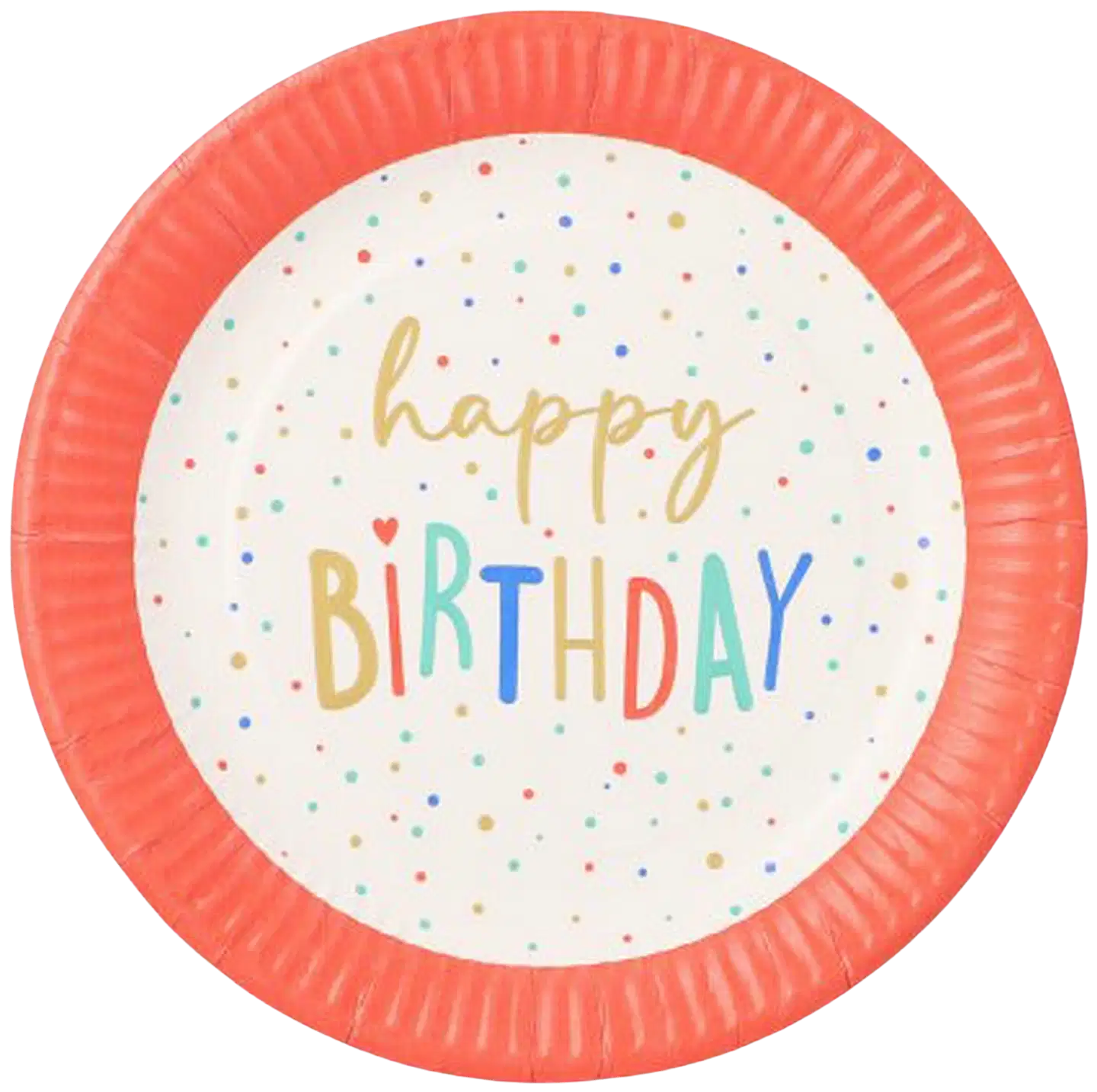 Lautasta, paperia, pyöreä Ø 23 cm "Happy Birthday" - 1