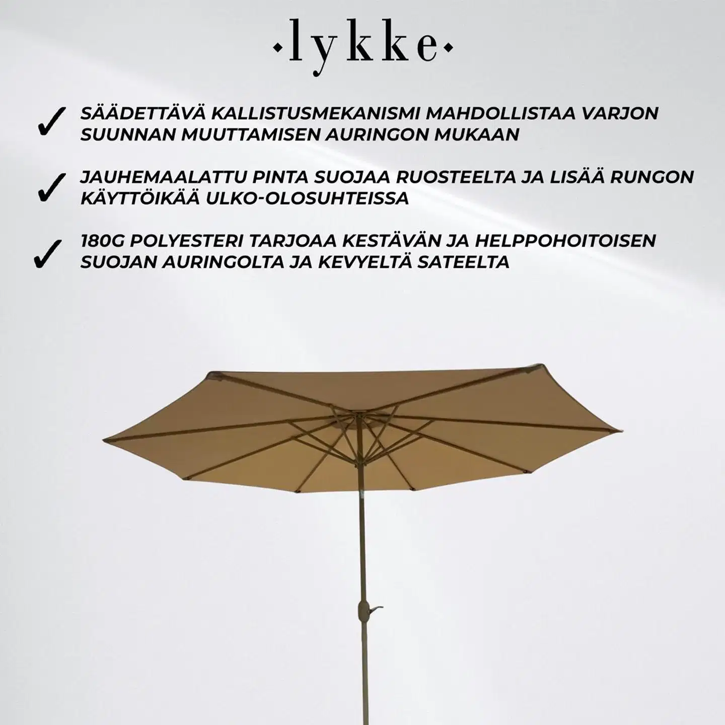 Lykke aurinkovarjo saga, beige - 3