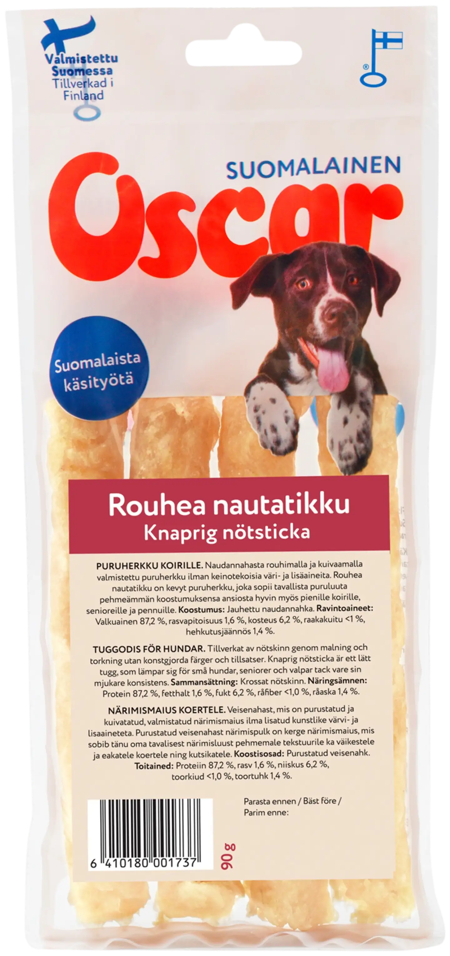 Oscar Rouhea nautatikku 90 g, koirille