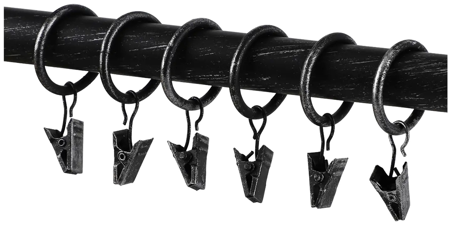 Ihanin verhorenkaat nipistimellä mustakulta 25/32mm 10kpl/pss - 1