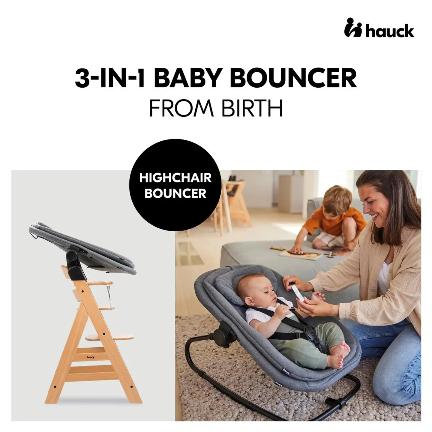 Hauck sitteri Highchair Bouncer tummanharmaa - 14