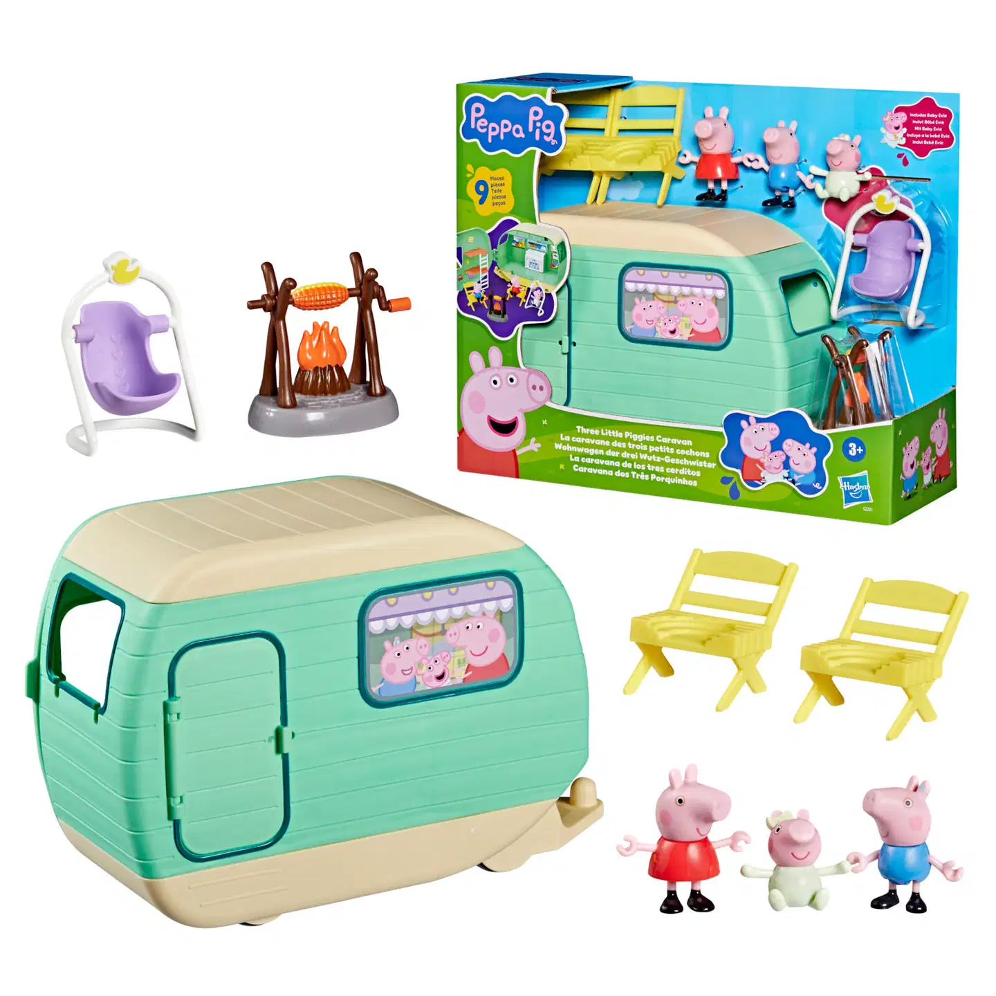 Peppa Pig leikkisetti Kolme pientä possua ja matkailuvaunu - 4