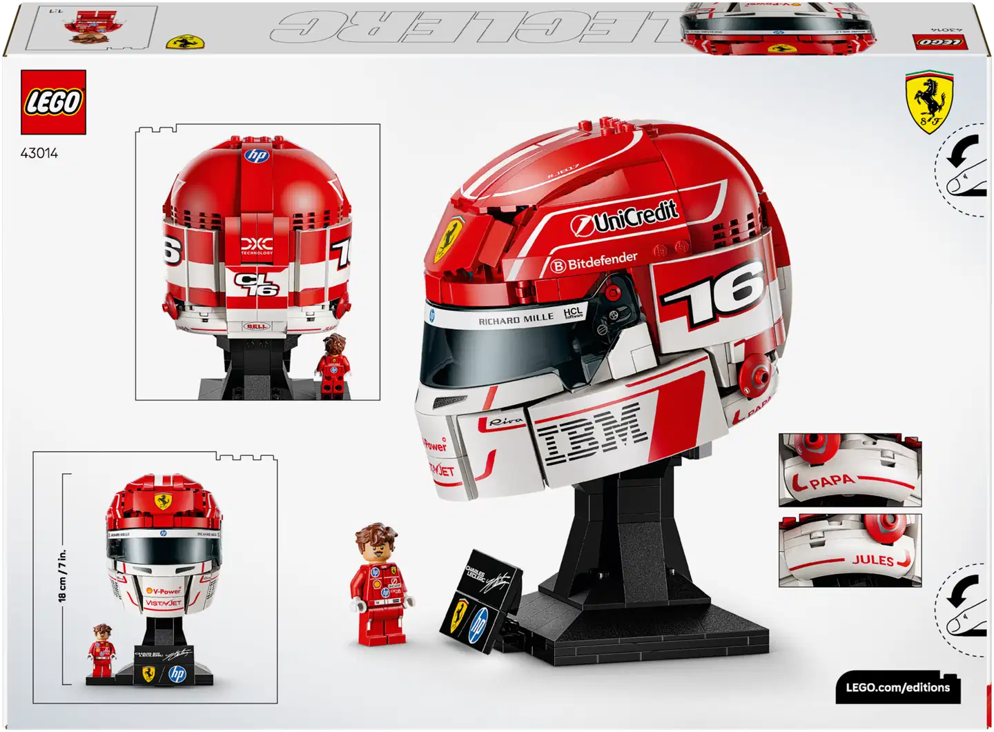 LEGO® Editions Formula 1 43014 Scuderia Ferrari HP ‑kypärä – Charles Leclerc - 5