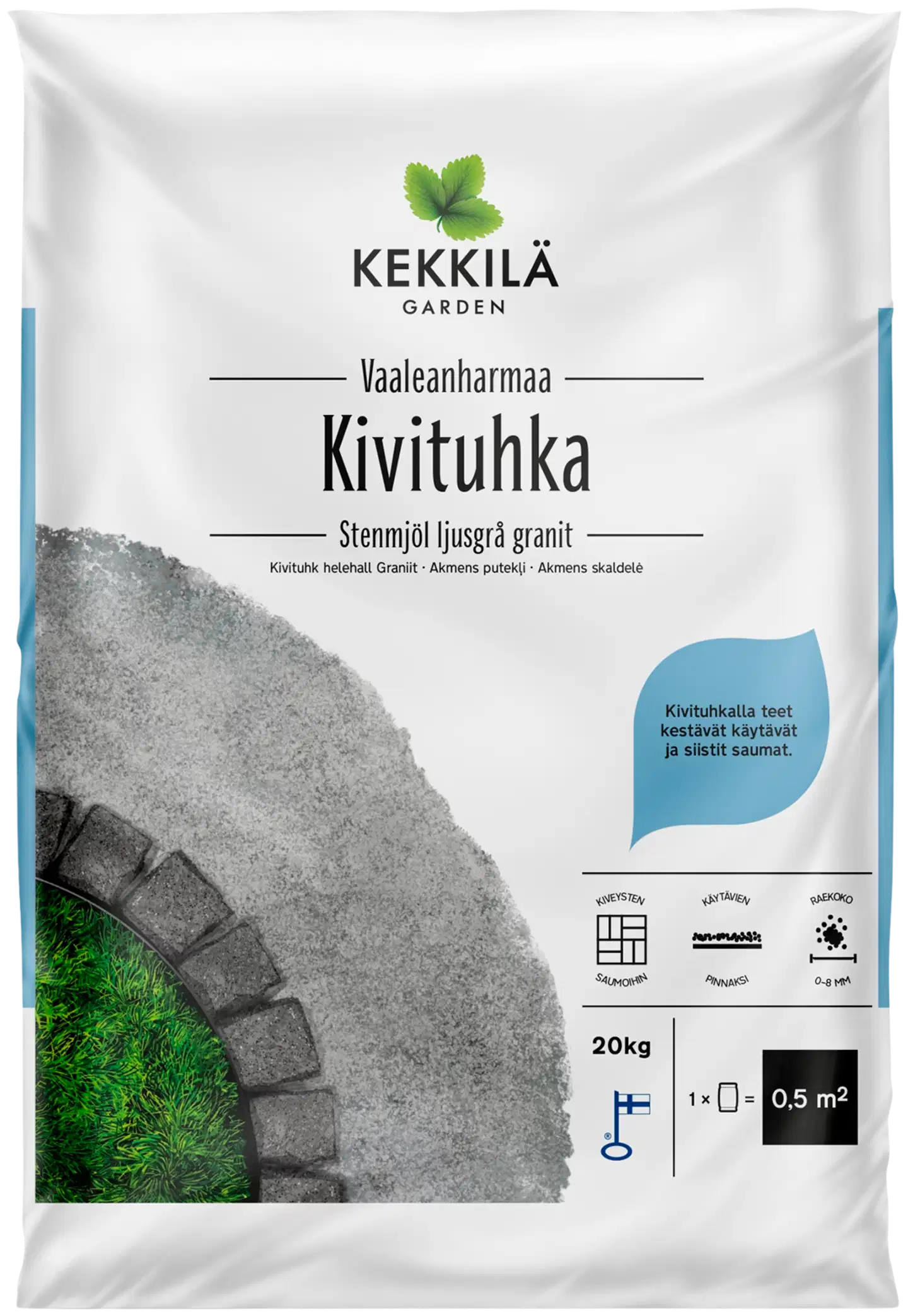 Kekkilä kivituhka vaaleanharmaa 20 kg
