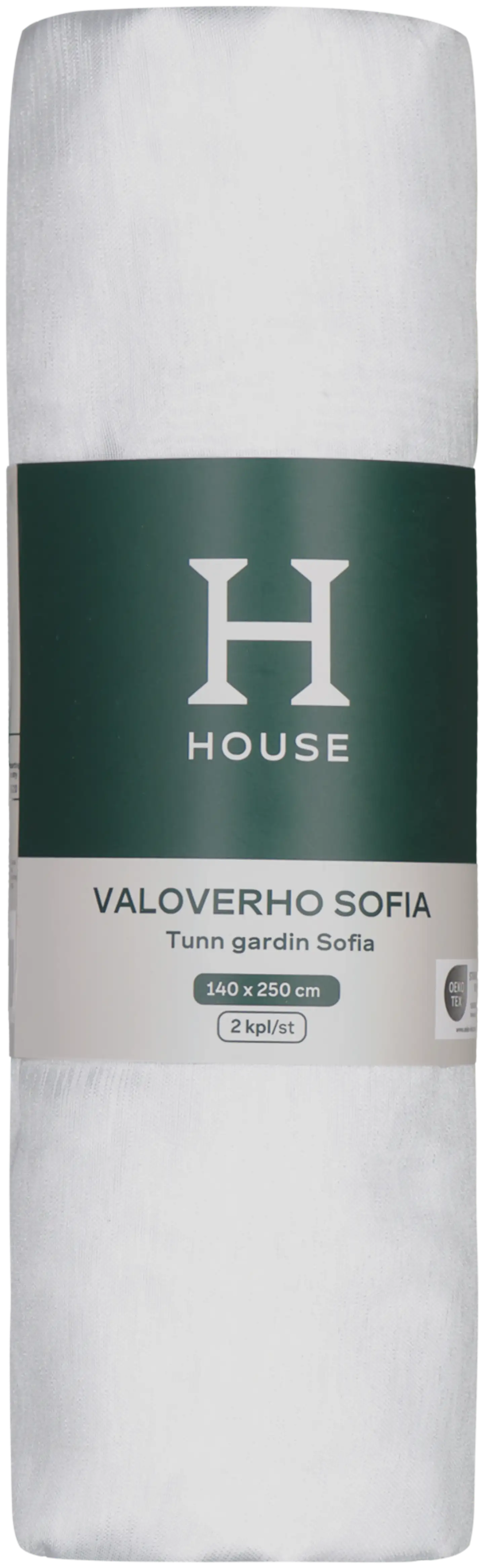 House valoverho Sofia 140x250 cm 2 kpl valkoinen - 2