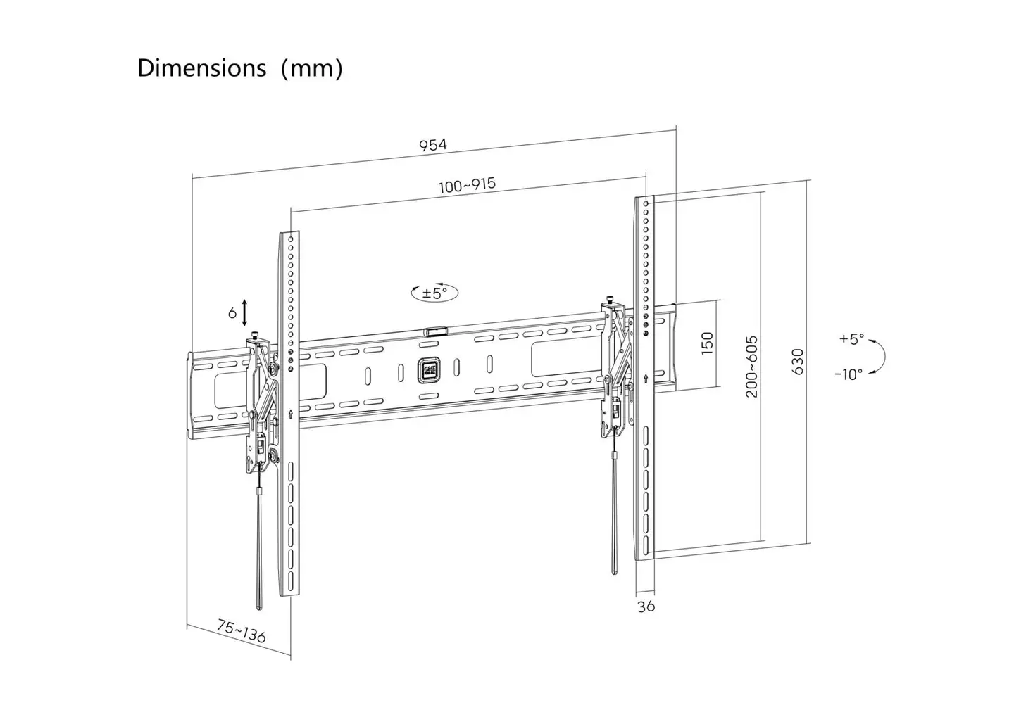 One For All seinäteline kallistuksella 42-120" televisiolle WM4920 - 2