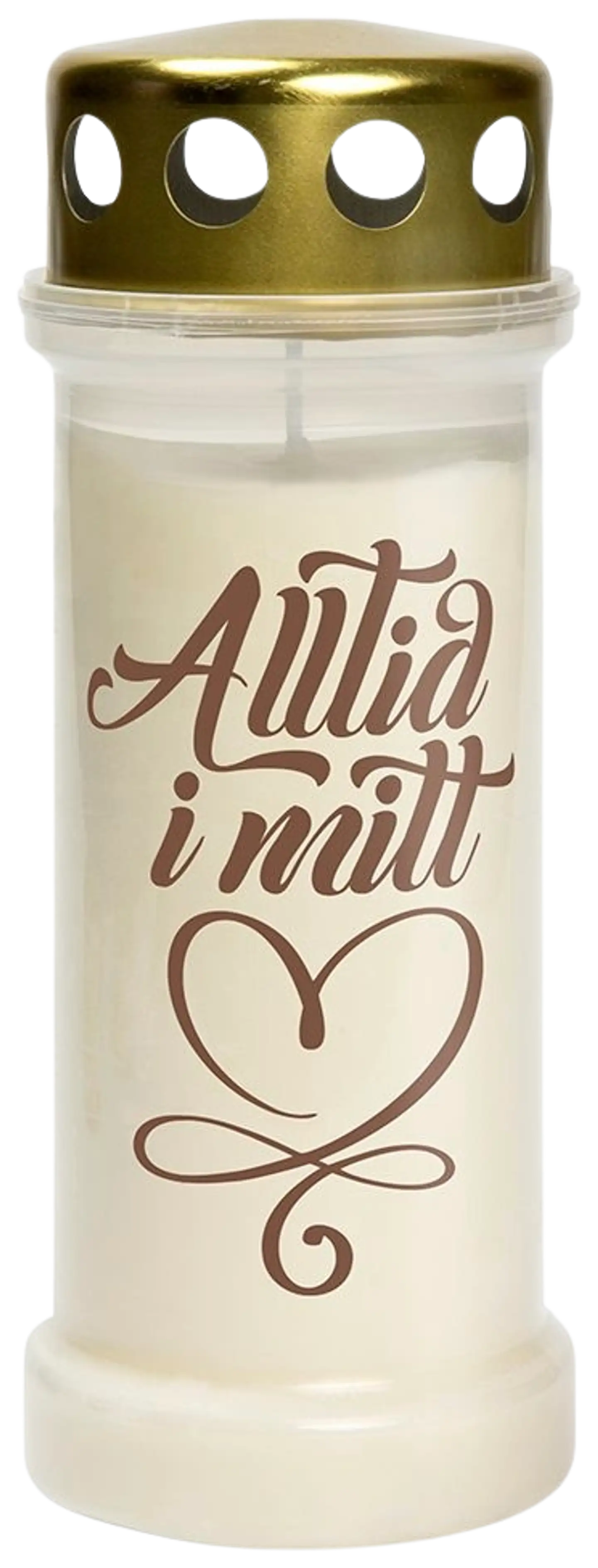 Bolsius - Memorial lights - Grave light nr 6 + lid Hjärta - 70 hrs