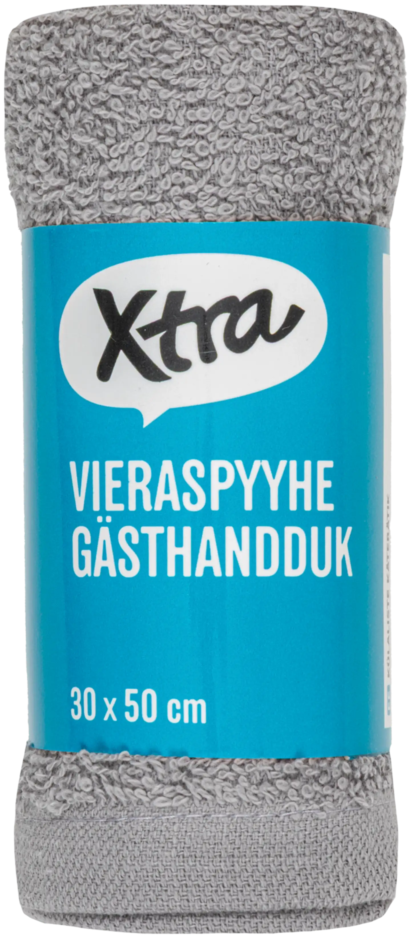 Xtra vieraspyyhe Anna 30x50 cm harmaa