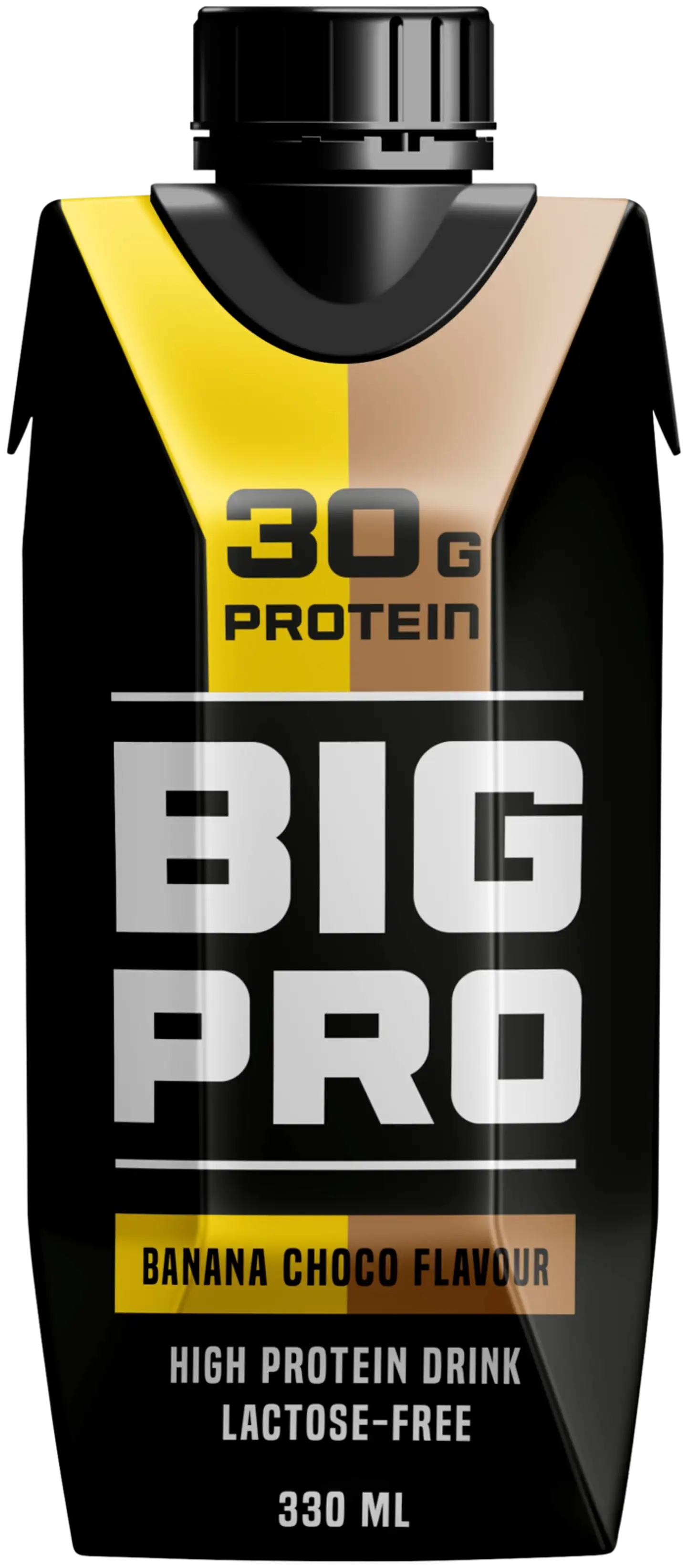 BIG PRO laktoositon banaani-suklaaproteiinijuoma 330 ml, UHT