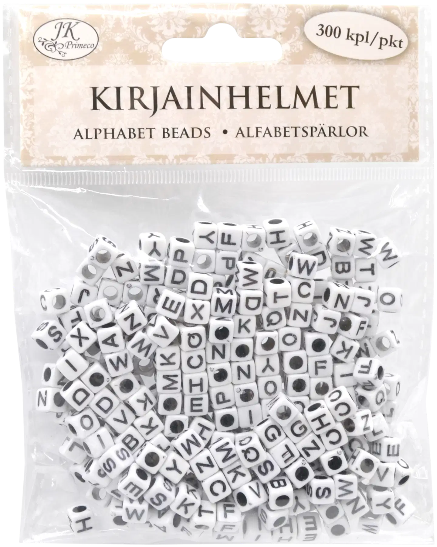 J.K. Primeco kirjainhelmet valkoinen 300kpl