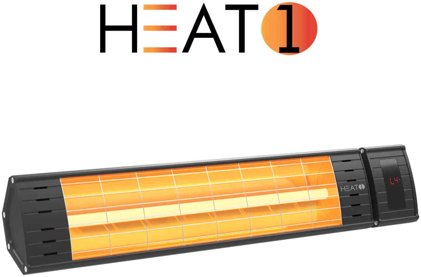 HEAT1 ECO Terassilämmitin Pro-line seinäasennus 2300W kaukosäätimellä, musta - 2