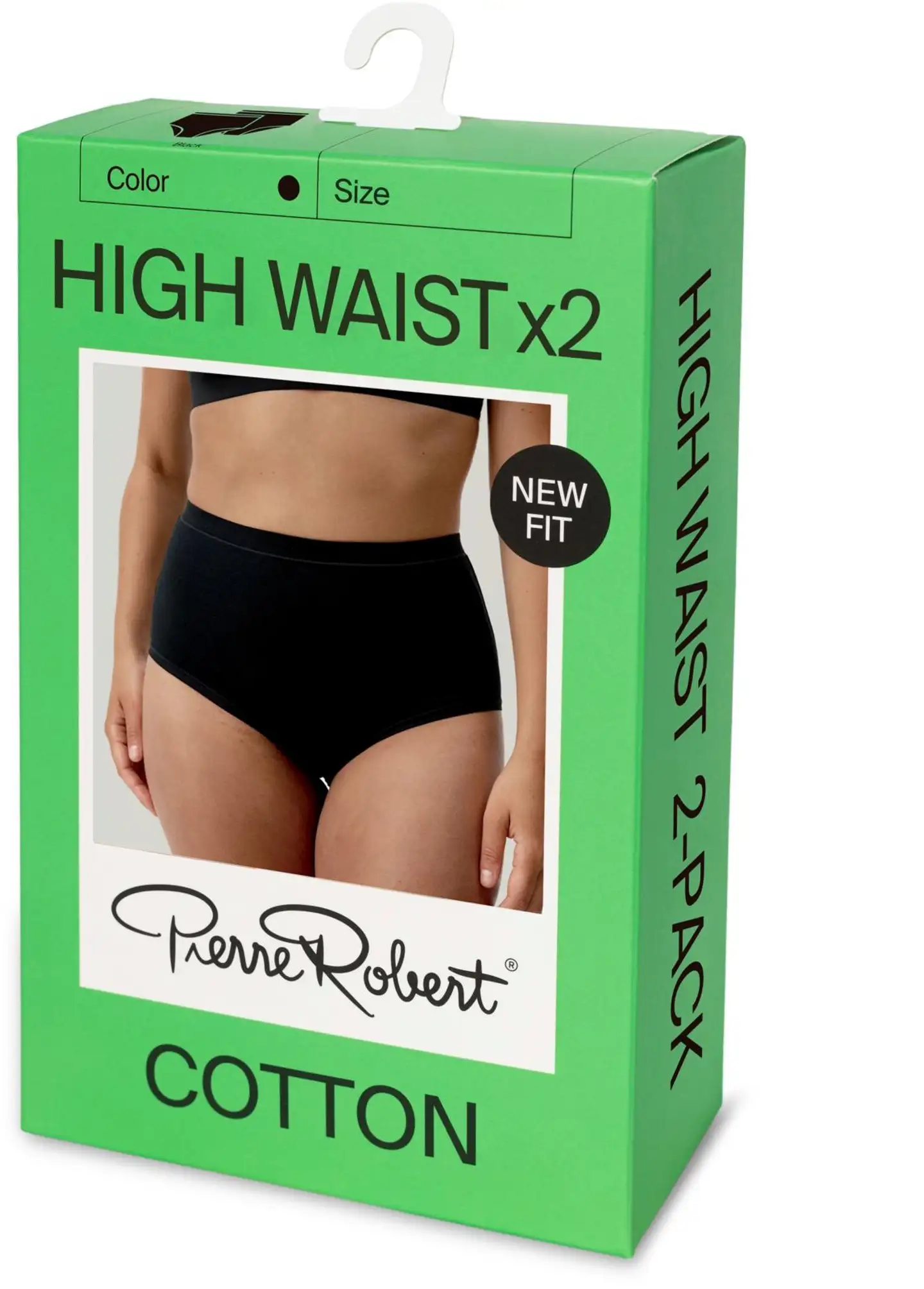 Pierre Robert naisten high waist alushousut 2-pack HU71 - Black,Black - 3