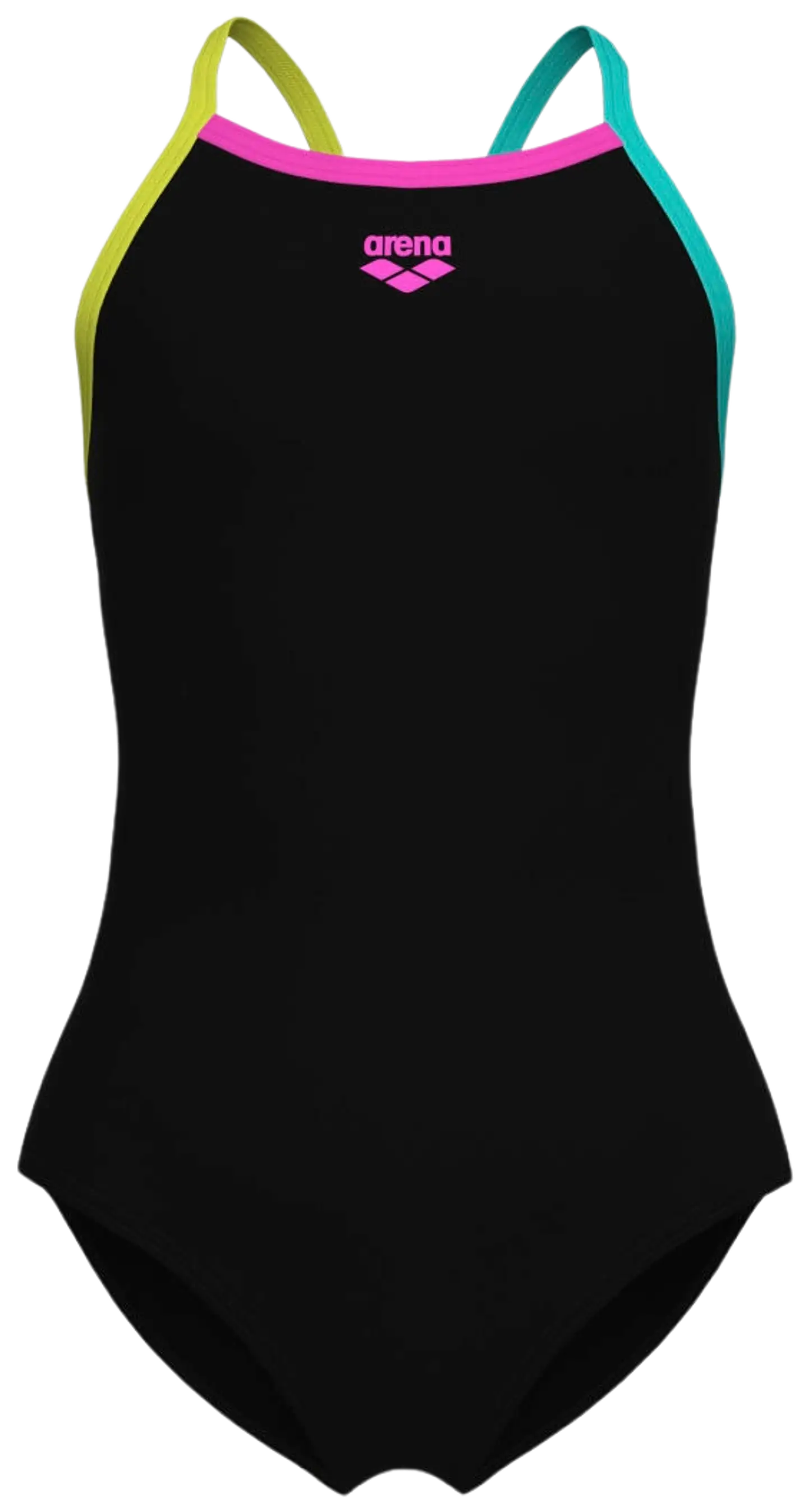 Arena tyttöjen uimapuku Light Drop Solid - Black, GreenWater-Freak Rose - 3