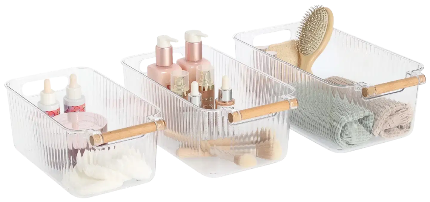 Zeller säilytyslaatikko bambukahvalla 3 kpl - 6