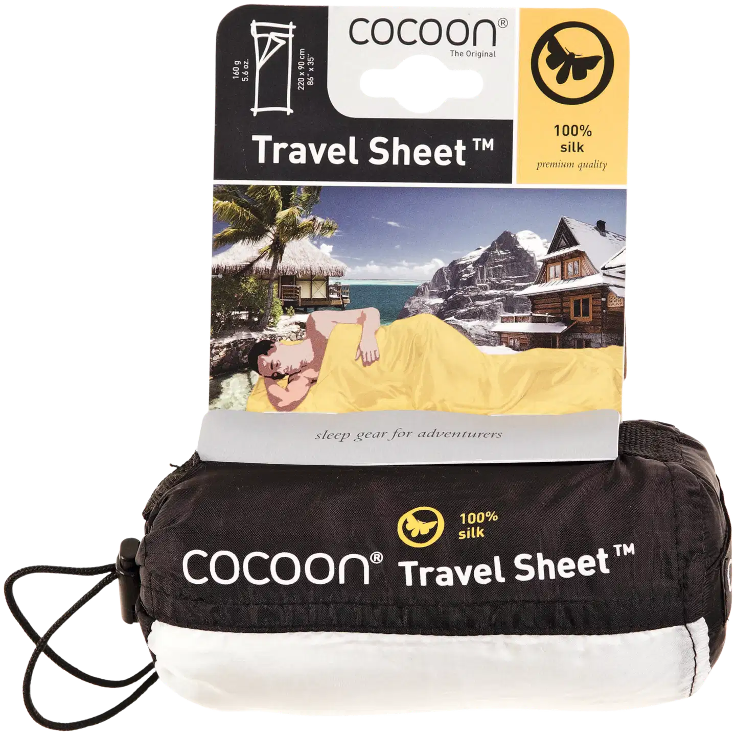 Cocoon matkalakana TravelSheet Silk, muddyelephant ST40 - 2