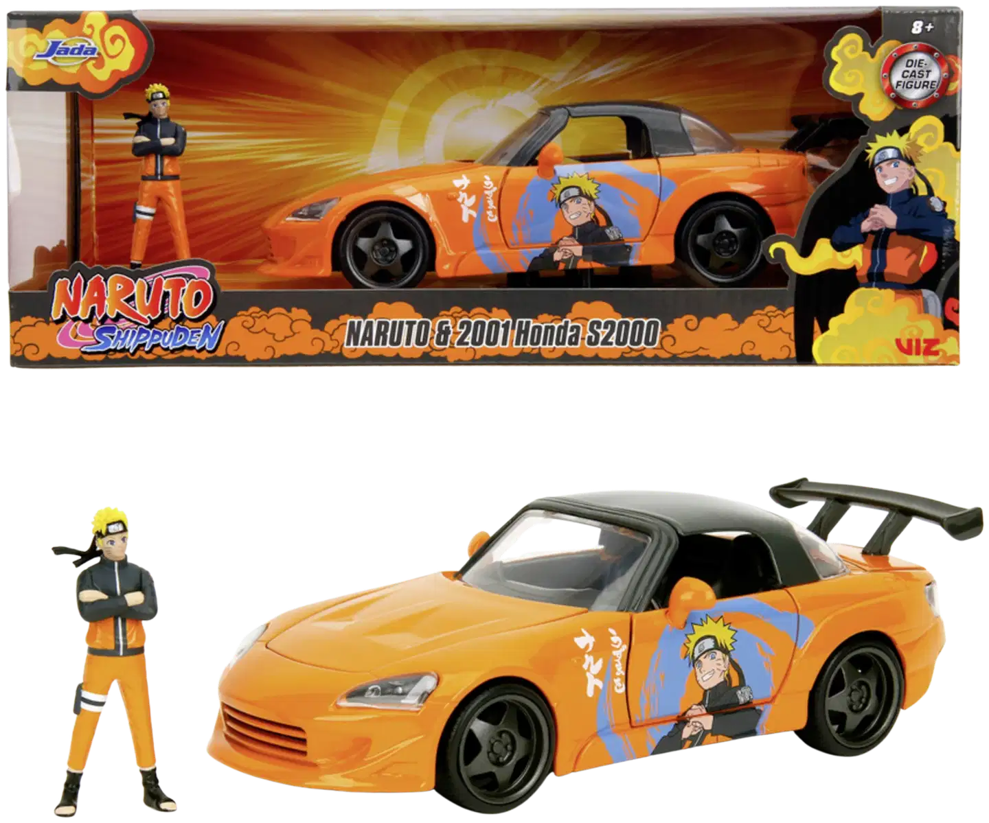 Jada Naruto Shippuden: Naruto ja 2001 Honda S2000, 20 cm, 1:24, die-cast - 1