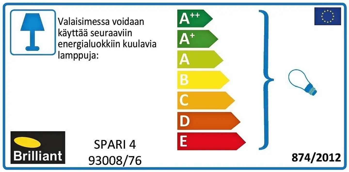 Brilliant lattiavalaisin Spari 4 musta - 2