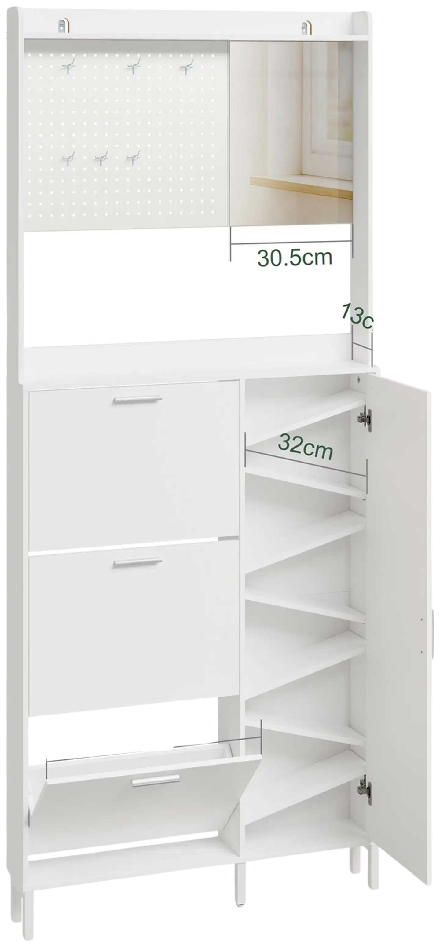 SoBuy kenkäkaappi valkoinen FSR233-W - 3