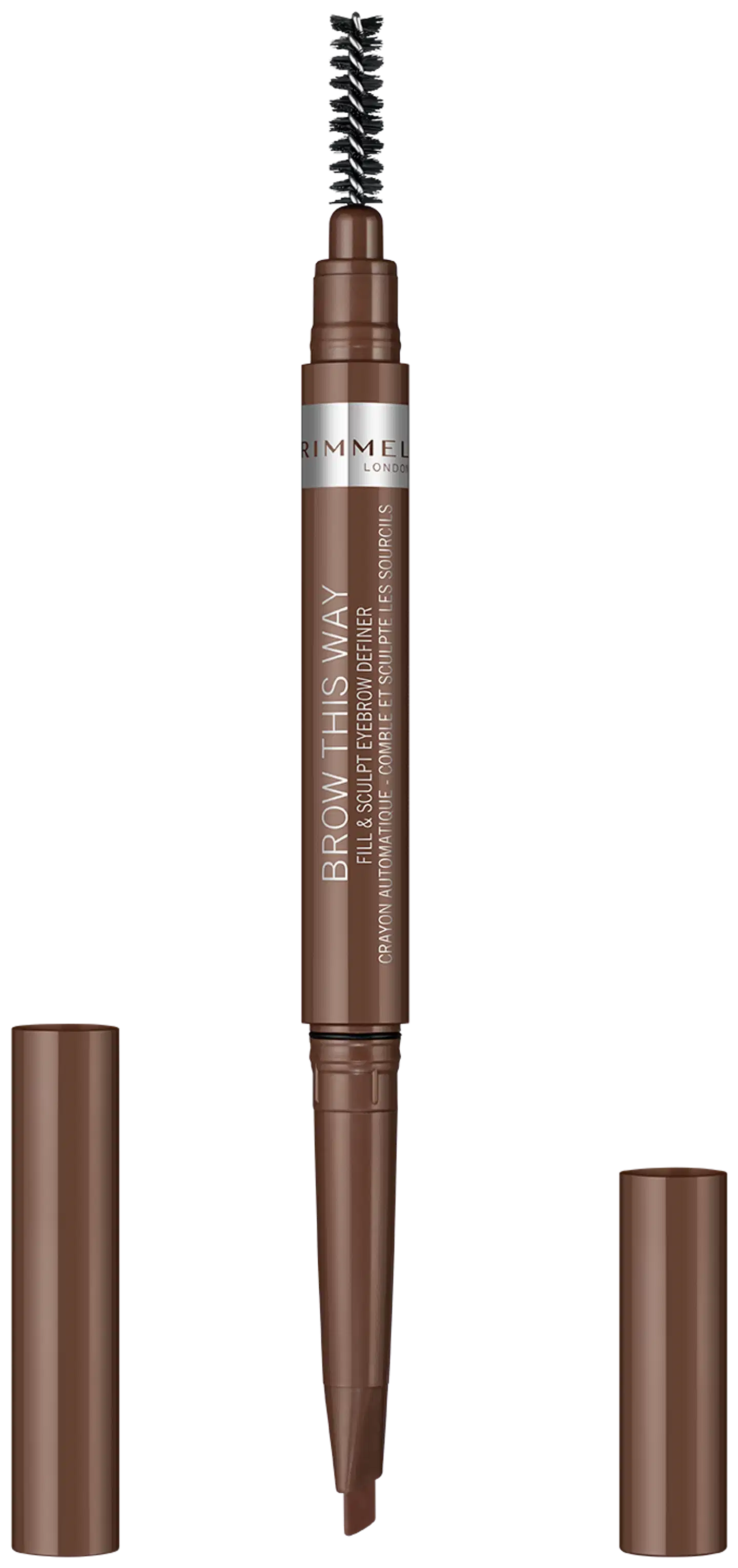 Rimmel Brow This Way Filler & Fixer -kulmakynä 004 Soft Black 0,4 g - Medium Brown