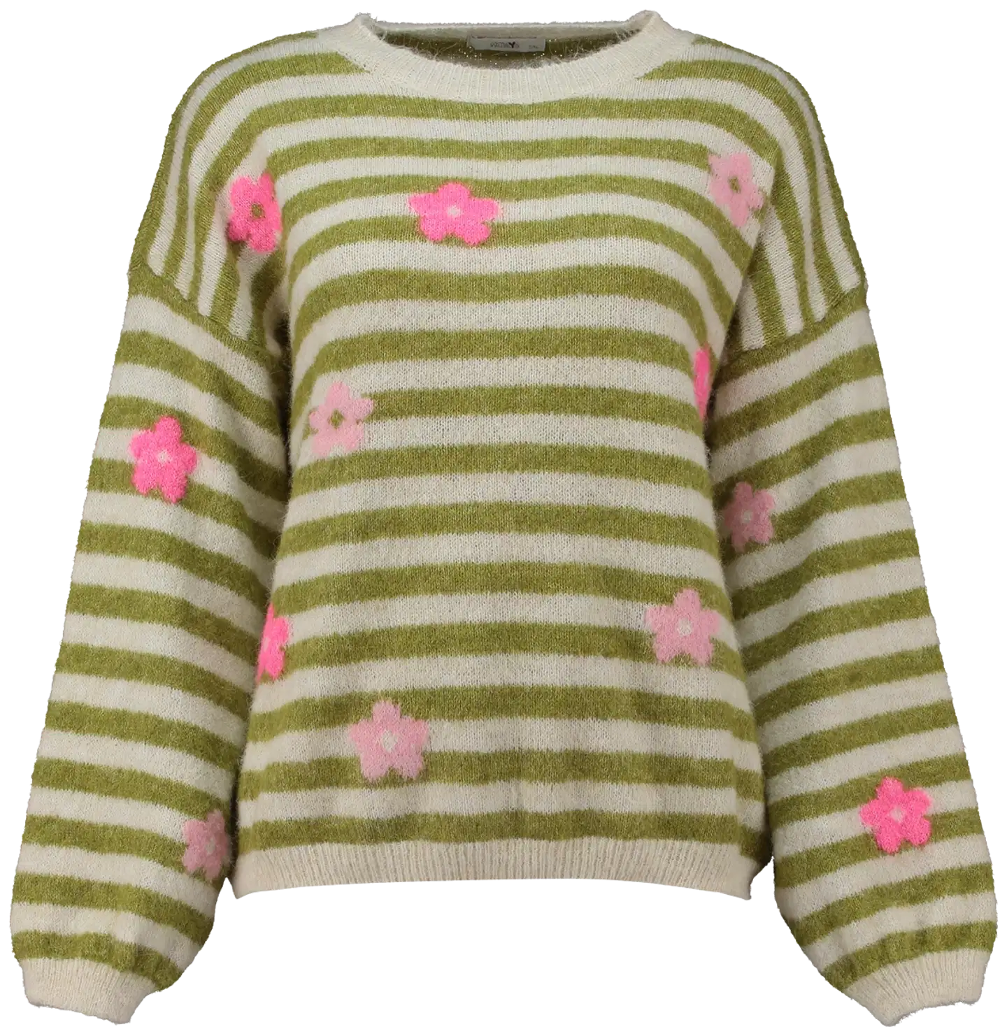 Hailys naisten neule La44uren - khaki stripe/flower - 1