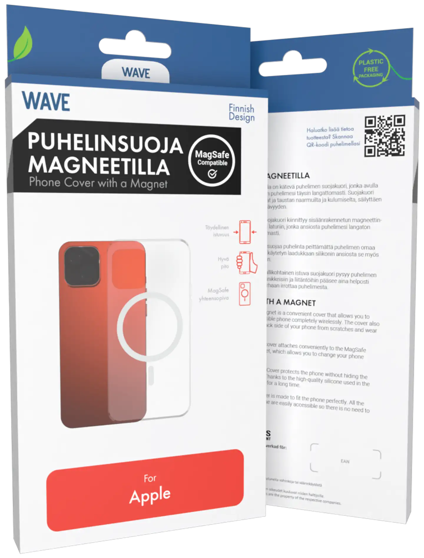 Wave MagSafe -yhteensopiva Puhelinsuoja, Apple iPhone 14, Kirkas - 2