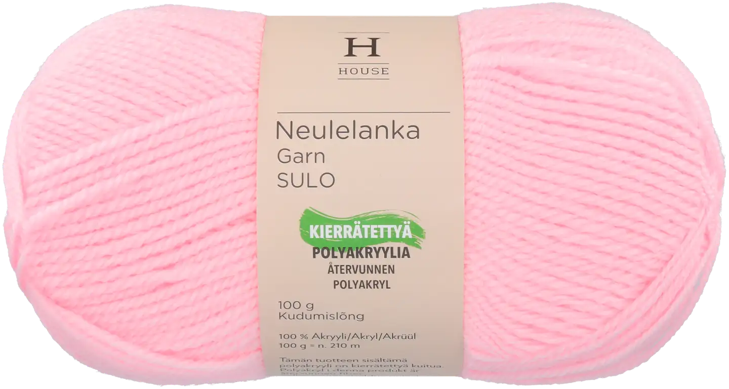 House neulelanka akryyli Sulo 100 g Light Pink 2197