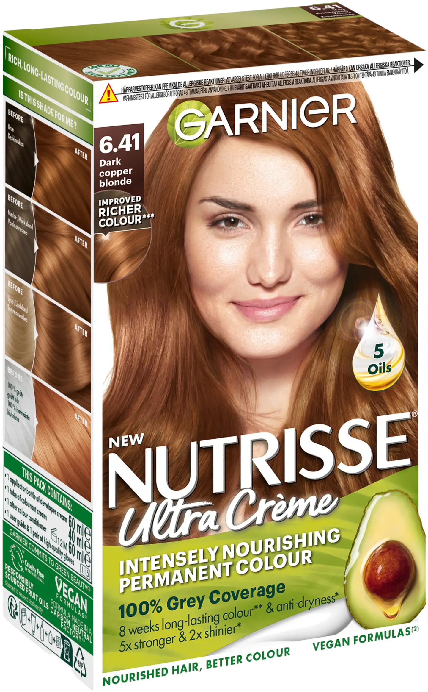 Garnier Nutrisse Ultra Créme 6.41 Dark Copper Blonde Tumma Kuparinvaalea kestoväri 1kpl - 1