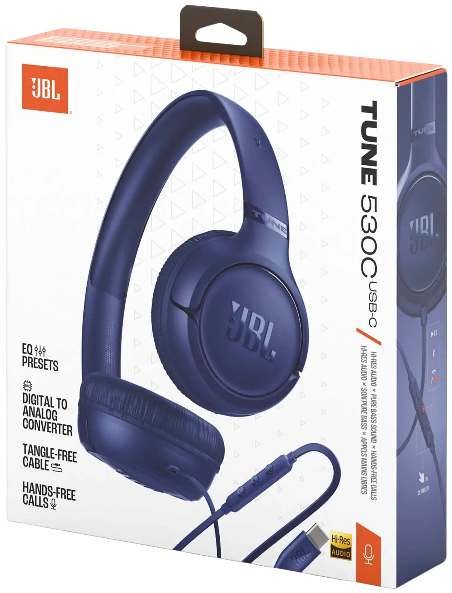 JBL langalliset sankakuulokkeet USB-C liitännällä Tune 530C sininen - 10