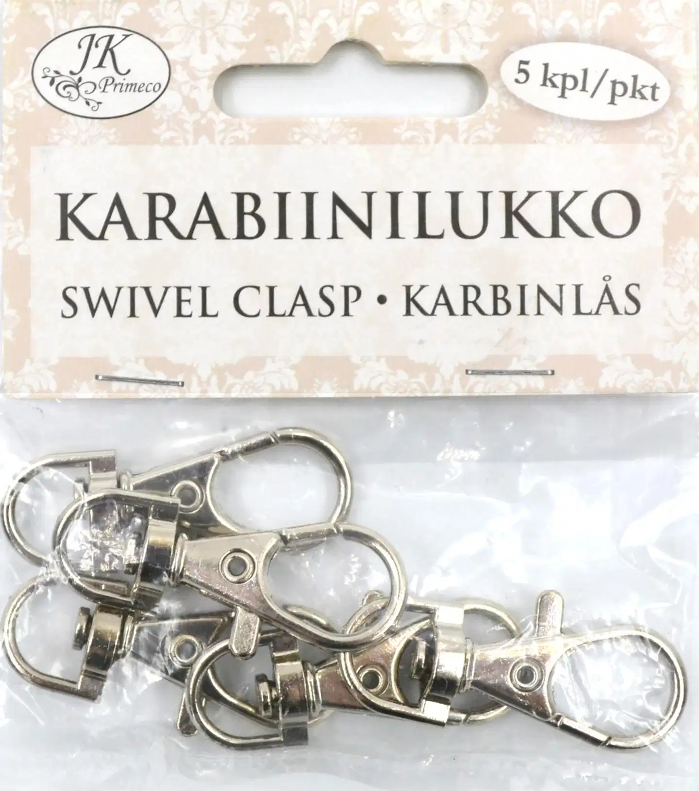 J.K. Primeco karabiinilukko 3,5cm 5kpl