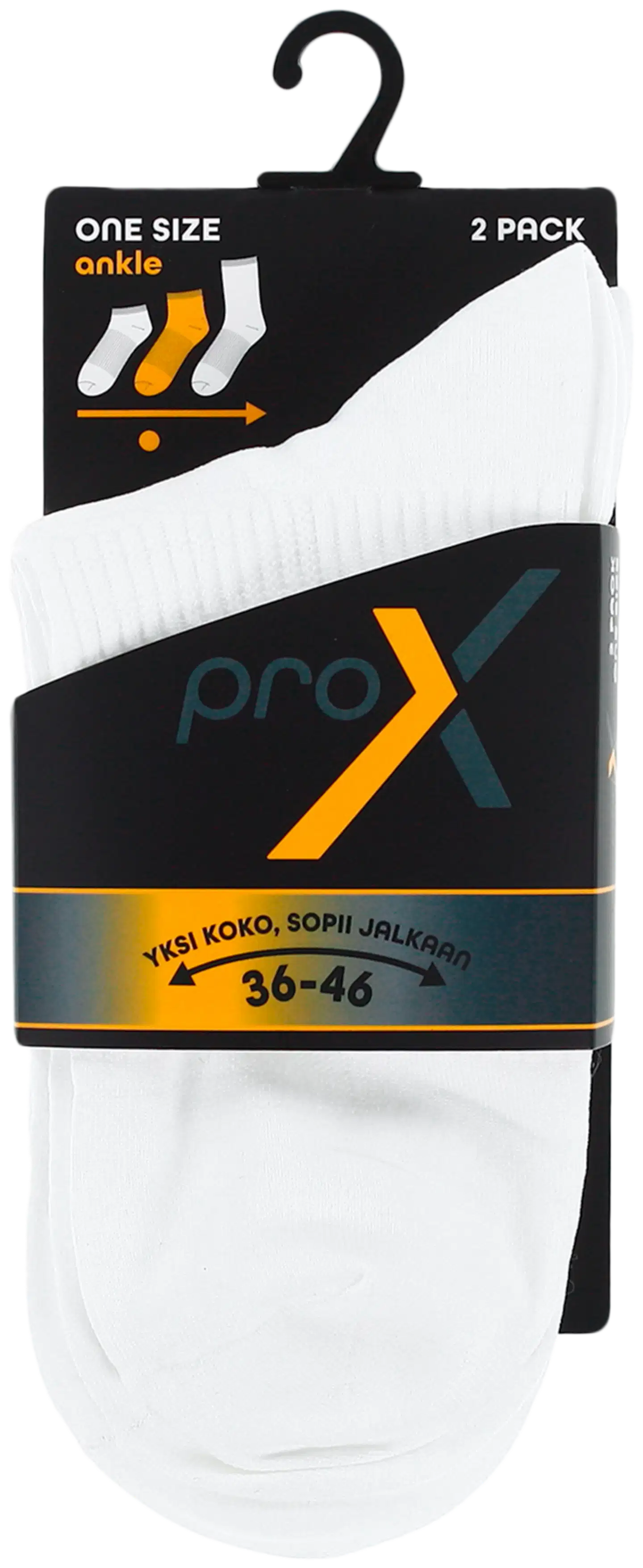 Pro-X Unisex treenisukat 2P ankle - Valkoinen - 2