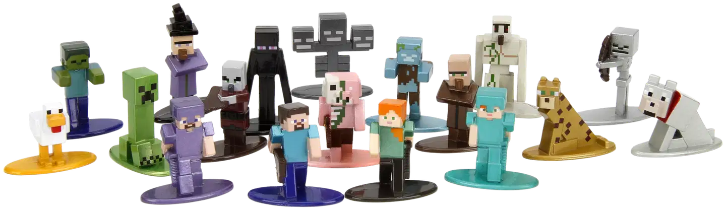 Jada Minecraft keräilyhahmot, 4 cm, metallia (die-cast), 18 kpl/pakkaus - 2