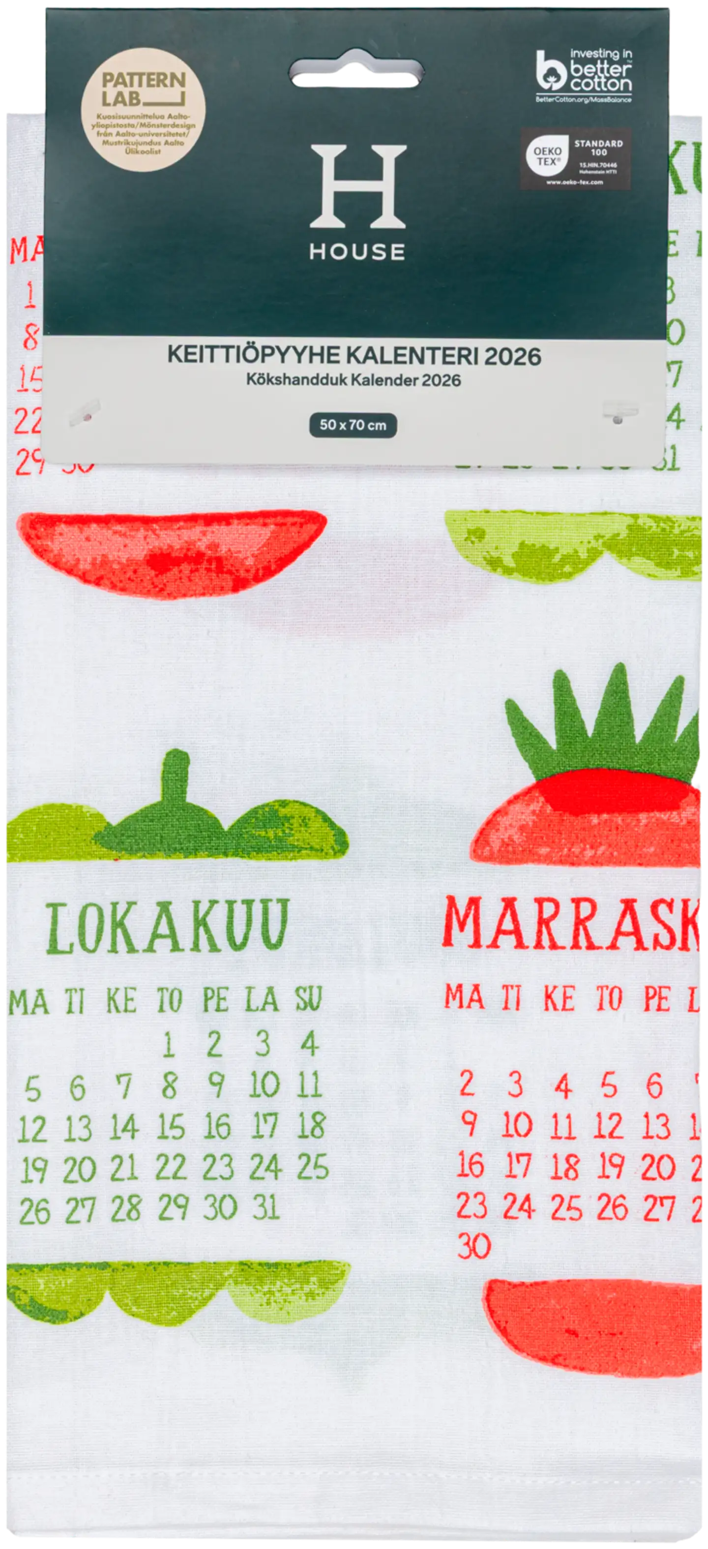 House keittiöpyyhe Kalenteri 2026 Veggies, PatternLab - 2