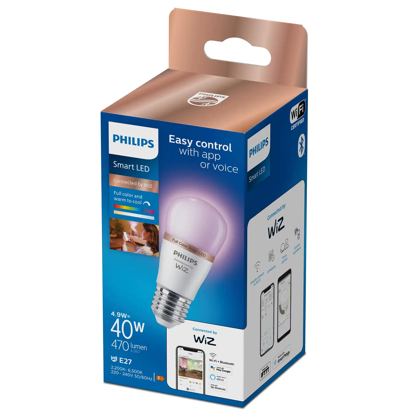 Philips Smart Lighting LED-filamenttilamppu 5W P45 E27 2200-6500K 470lm RGB - 4
