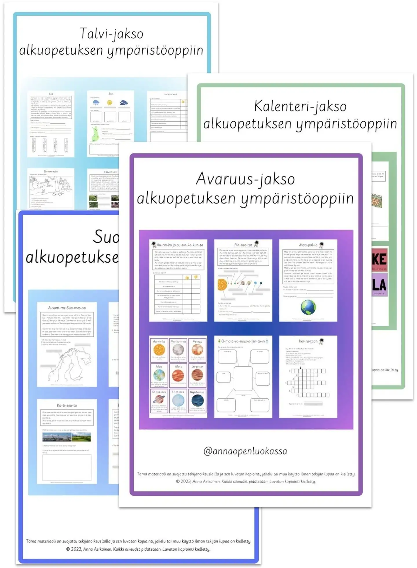 Asikainen, Alkuopetuksen ympäristöoppi (syksy & kevät) - Monistettavat tehtäväpaketit oppilaille