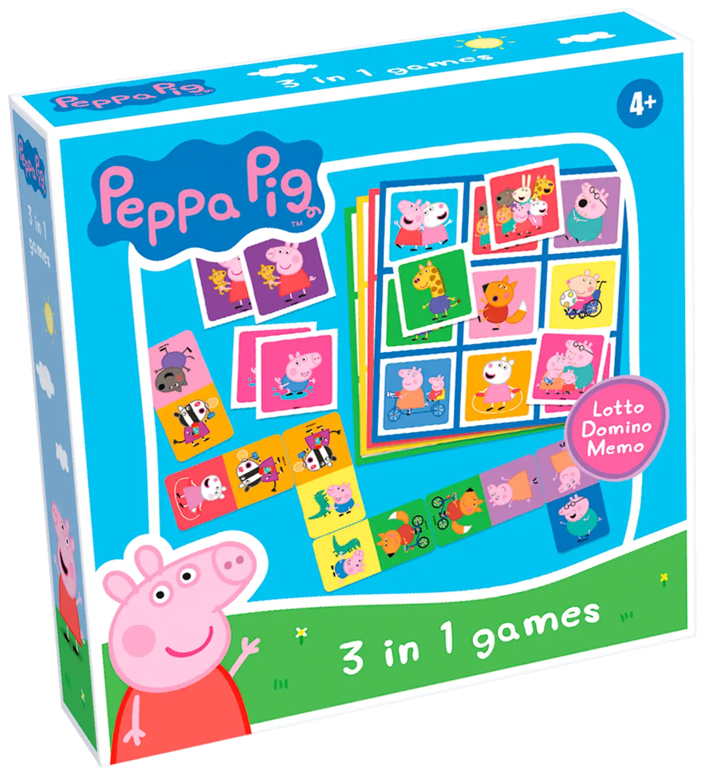 Tactic lautapeli Pipsa Possu 3 in 1 Lotto, Domino, Memo - 1
