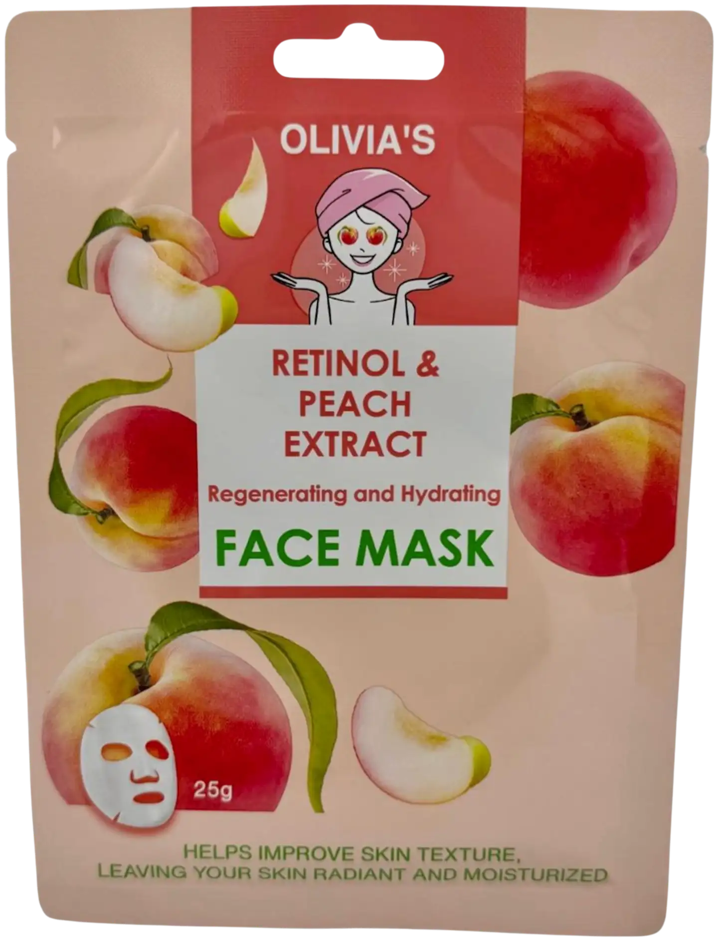 OLIVIA'S kasvonaamio retinoli & persikka - 1