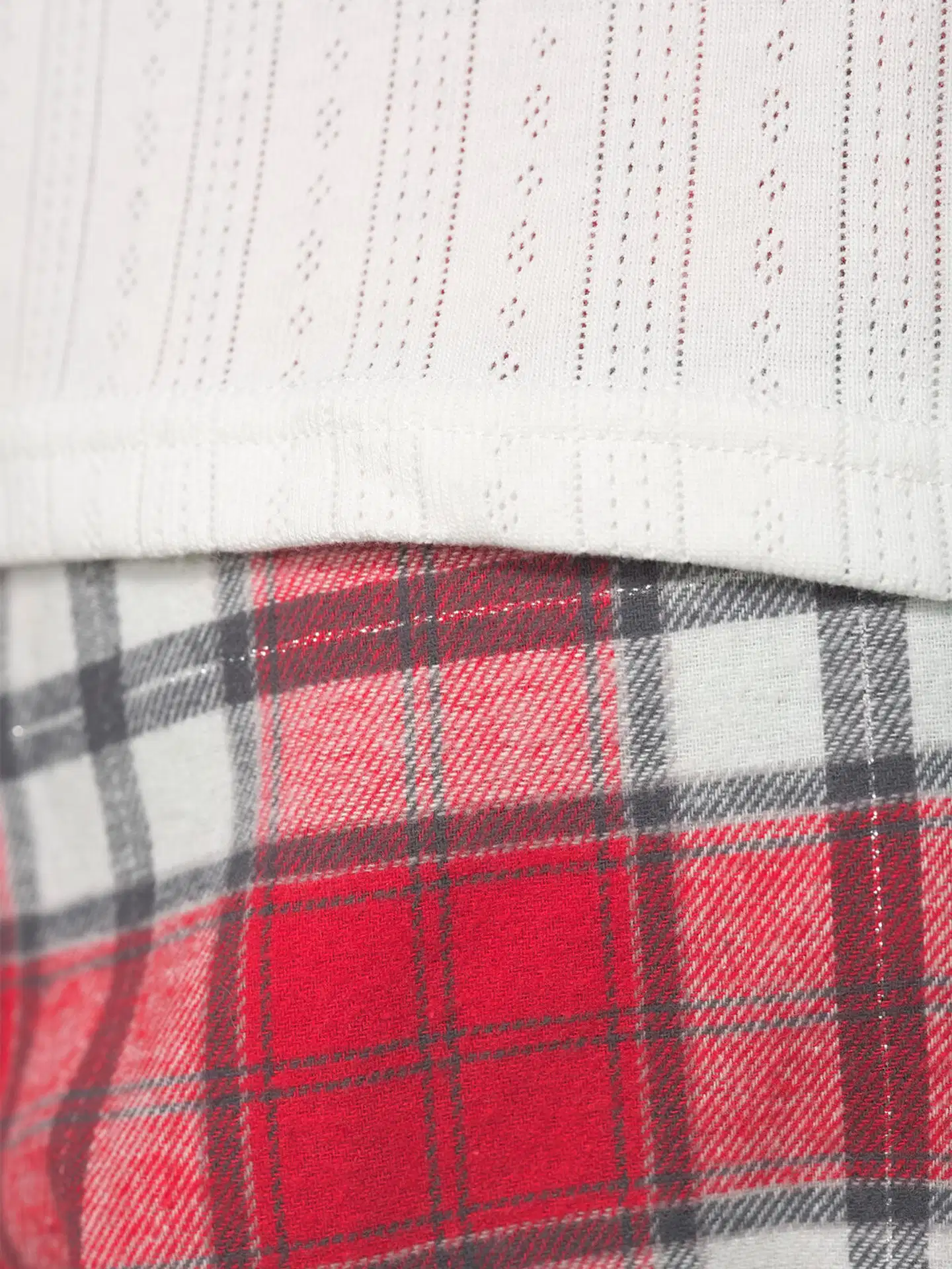 Actuelle naisten pyjama 212A382618 - White/ red check - 6