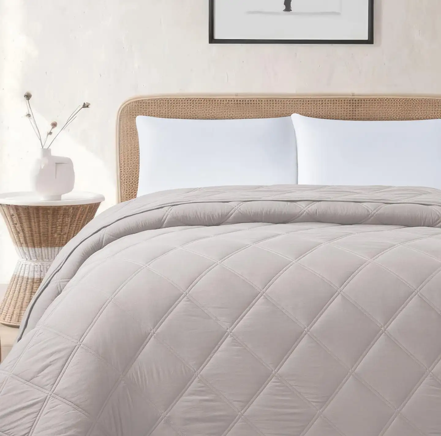 House päiväpeitto Box Stitch 260x260 cm beige - 4