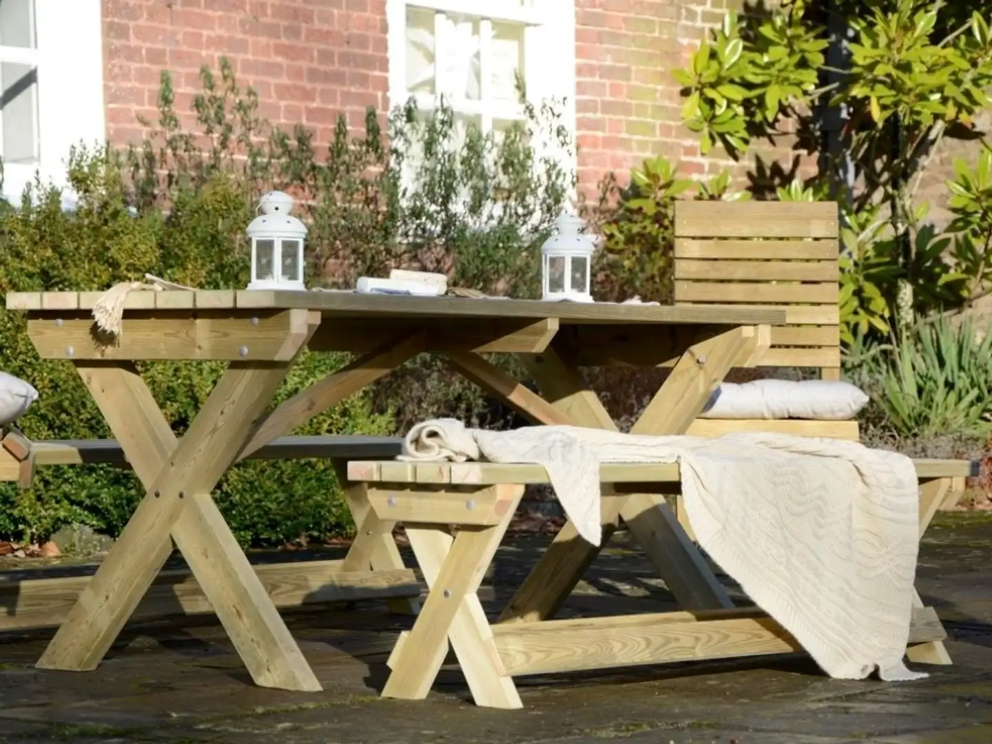 Tammiston Puu Pöytä Veera 160cm kestopuu vihreä - 2