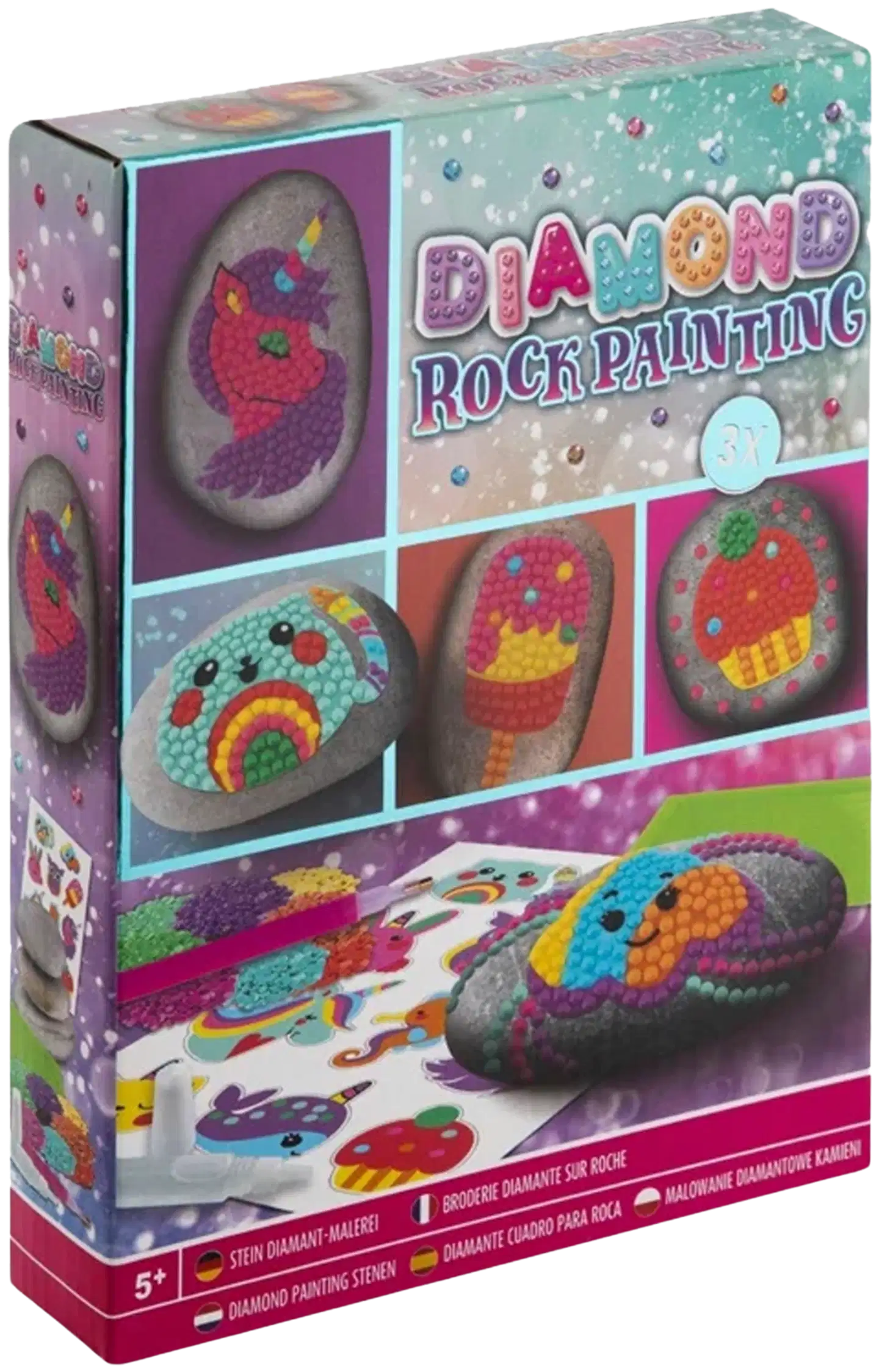 Timanttimaalaus kivet - 3 kiveä, timanttimaalaus välineet