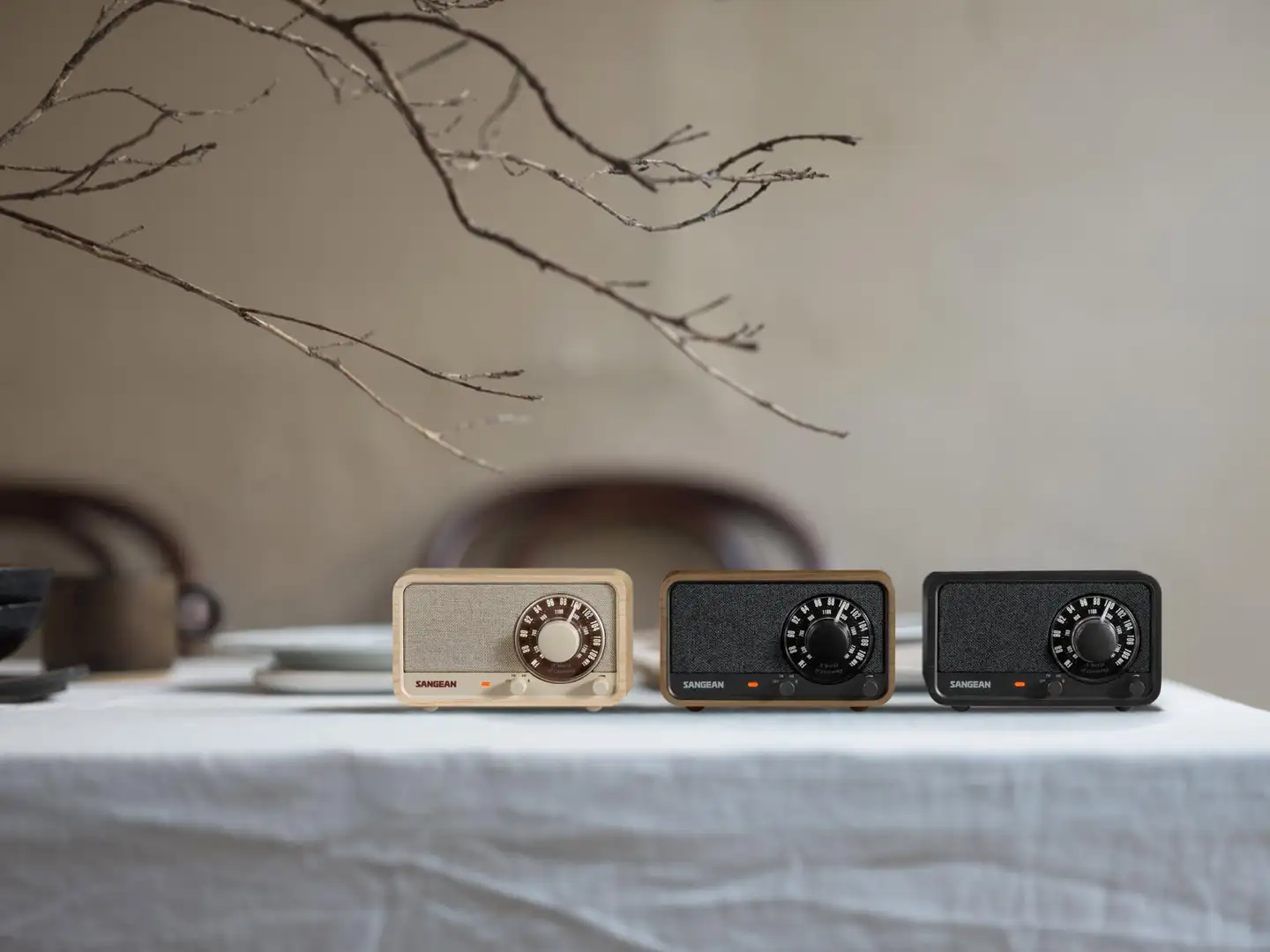 Sangean WR-8 Bluetooth pöytäradio, vaalea tammi - 9