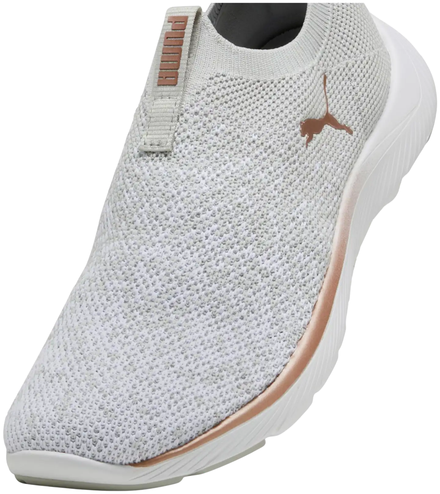 Puma naisten lenkkari Softride Remi Slip-On Knit - Ash Gray-PUMA White-Rose Gold - 6